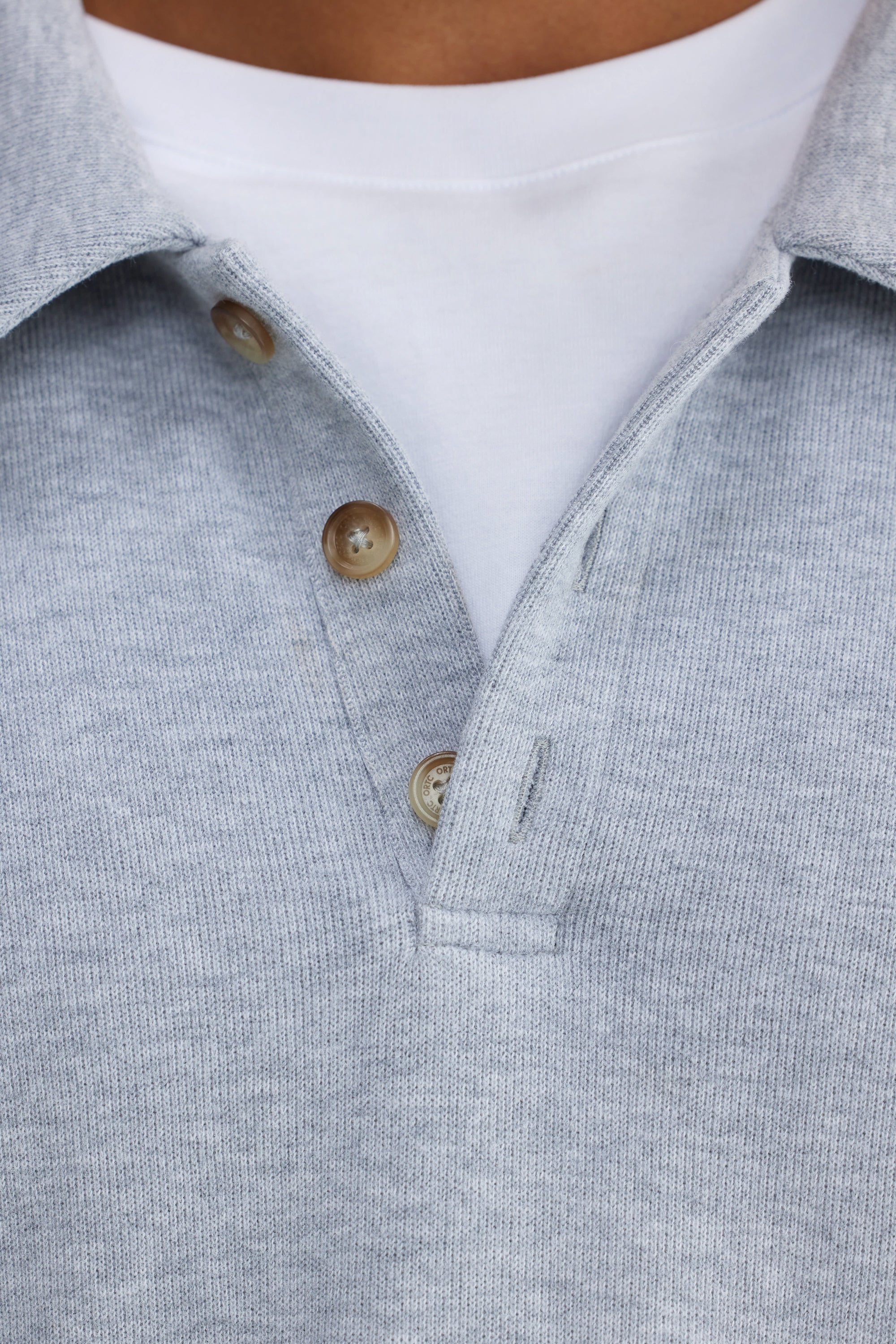 Aiden Polo Sweater Grey Marle - Image 4