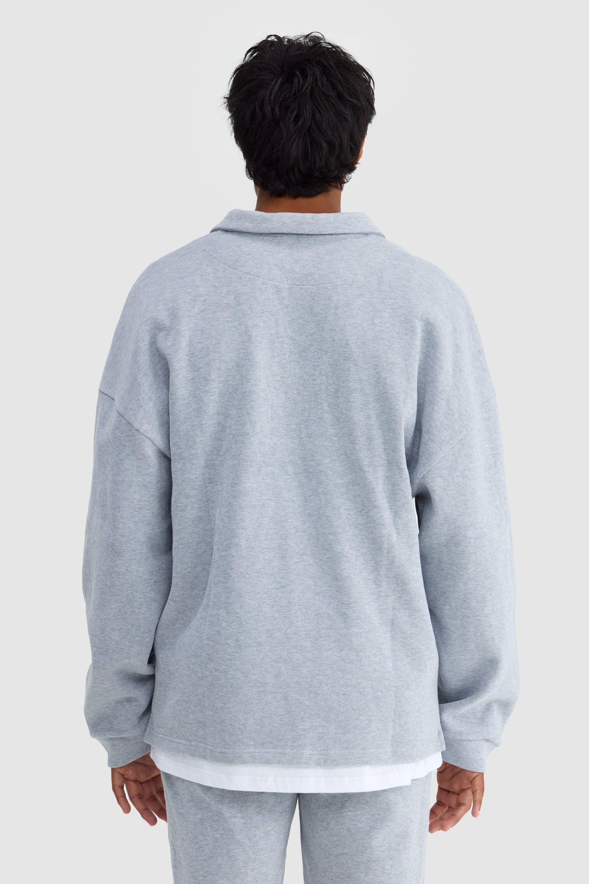 Aiden Polo Sweater Grey Marle - Image 5