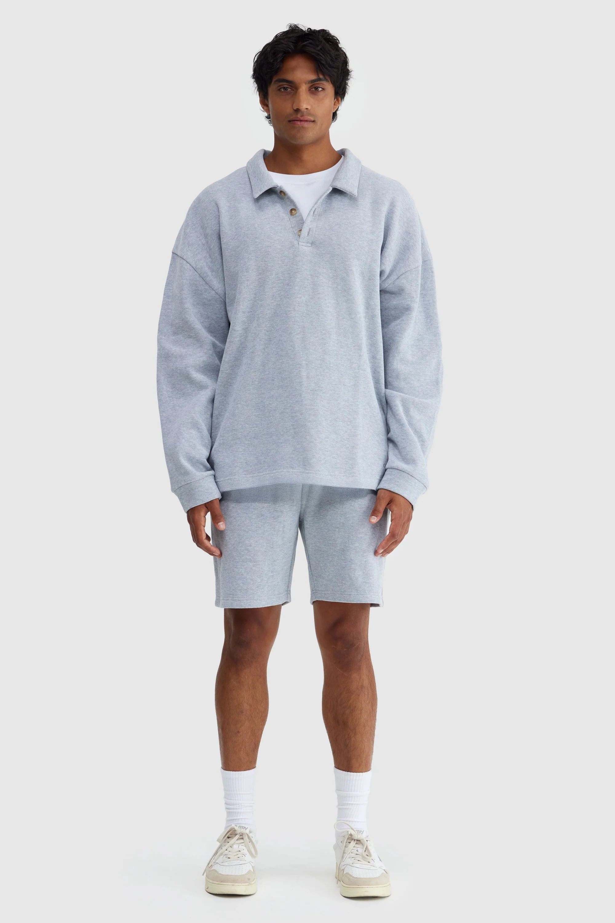 Aiden Polo Sweater Grey Marle - Image 7