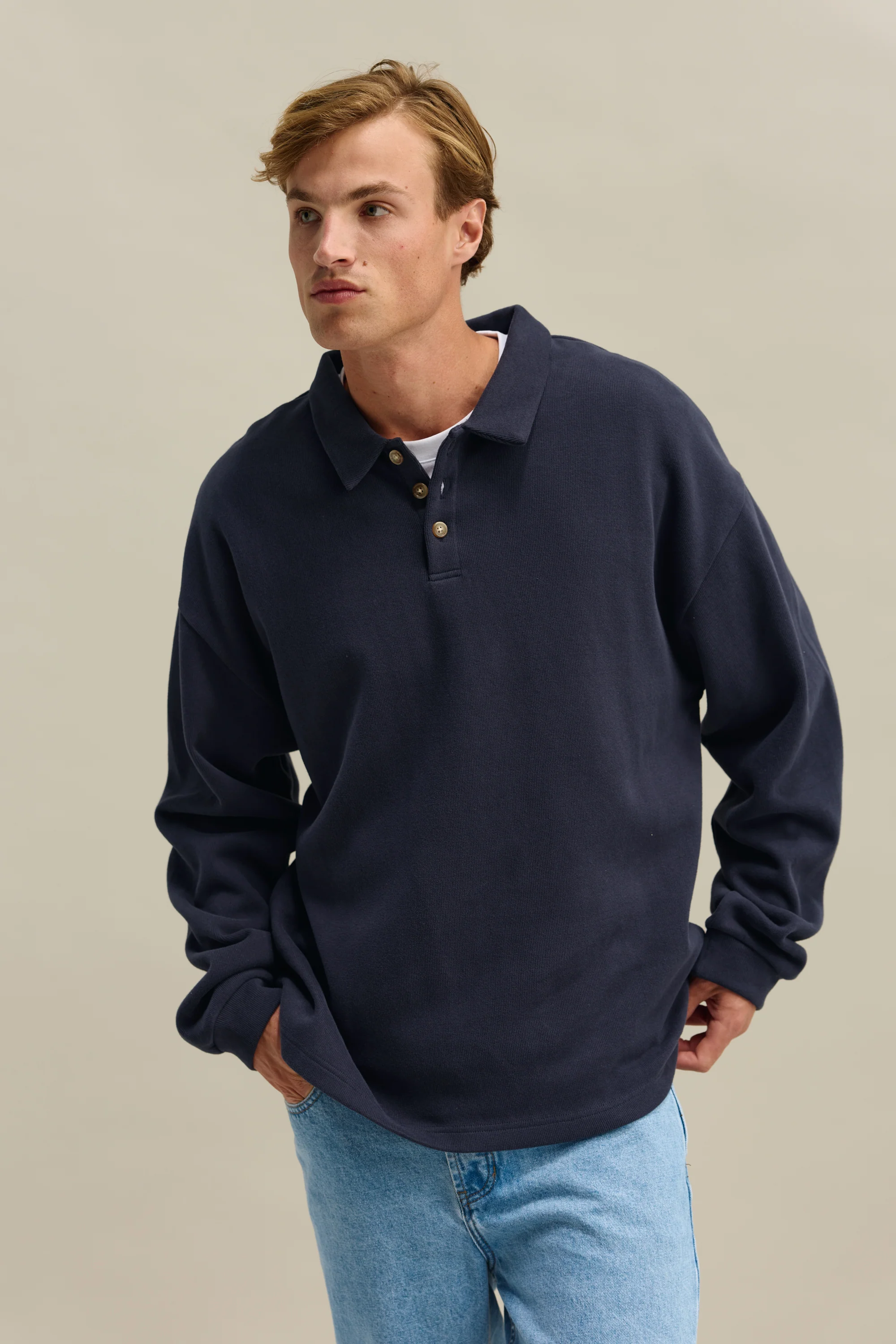Aiden Polo Sweater Navy - Image 2