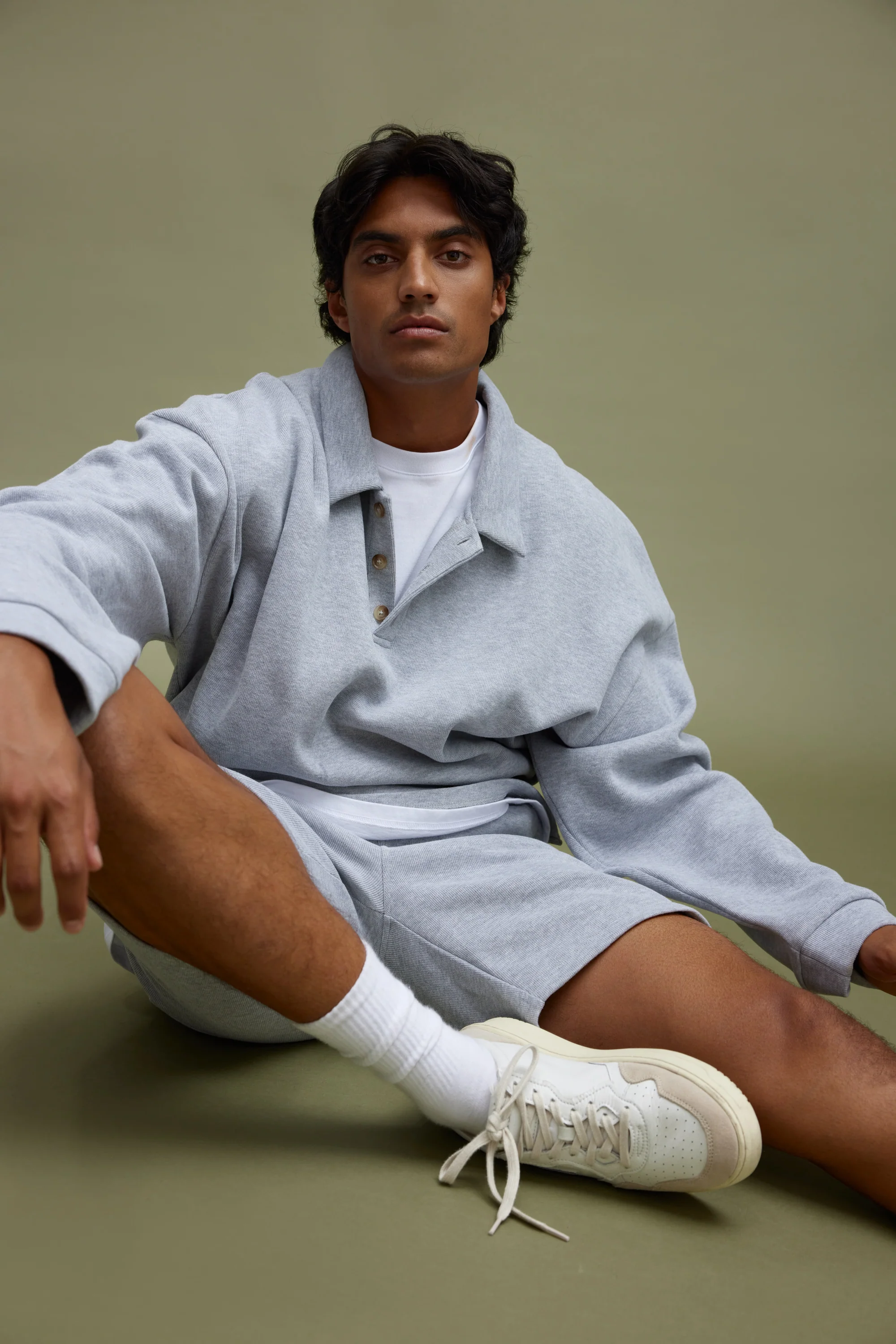 Aiden Relaxed Shorts Grey Marle - Image 2