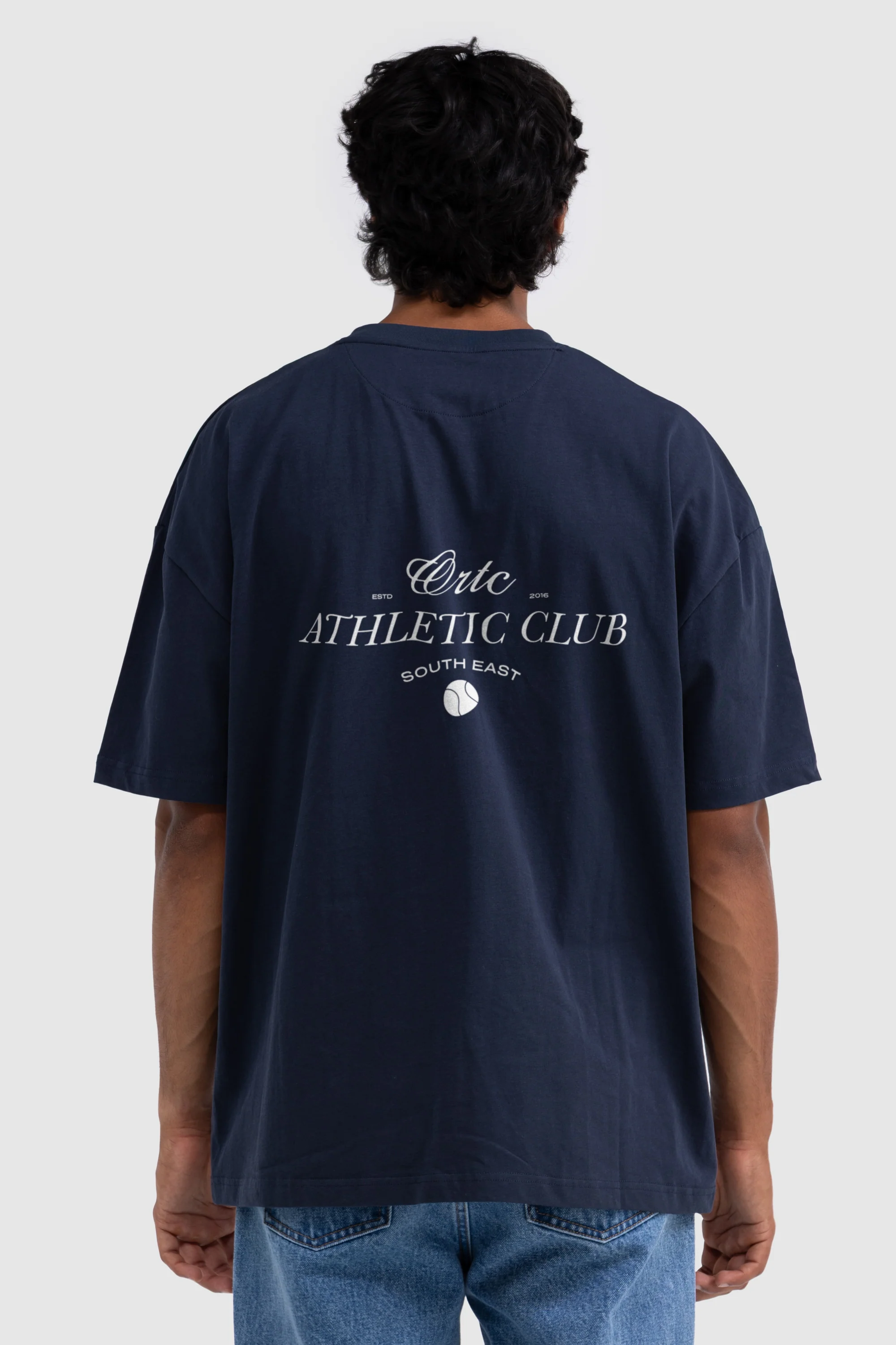 Athletic Club Box T Shirt Navy - Image 4