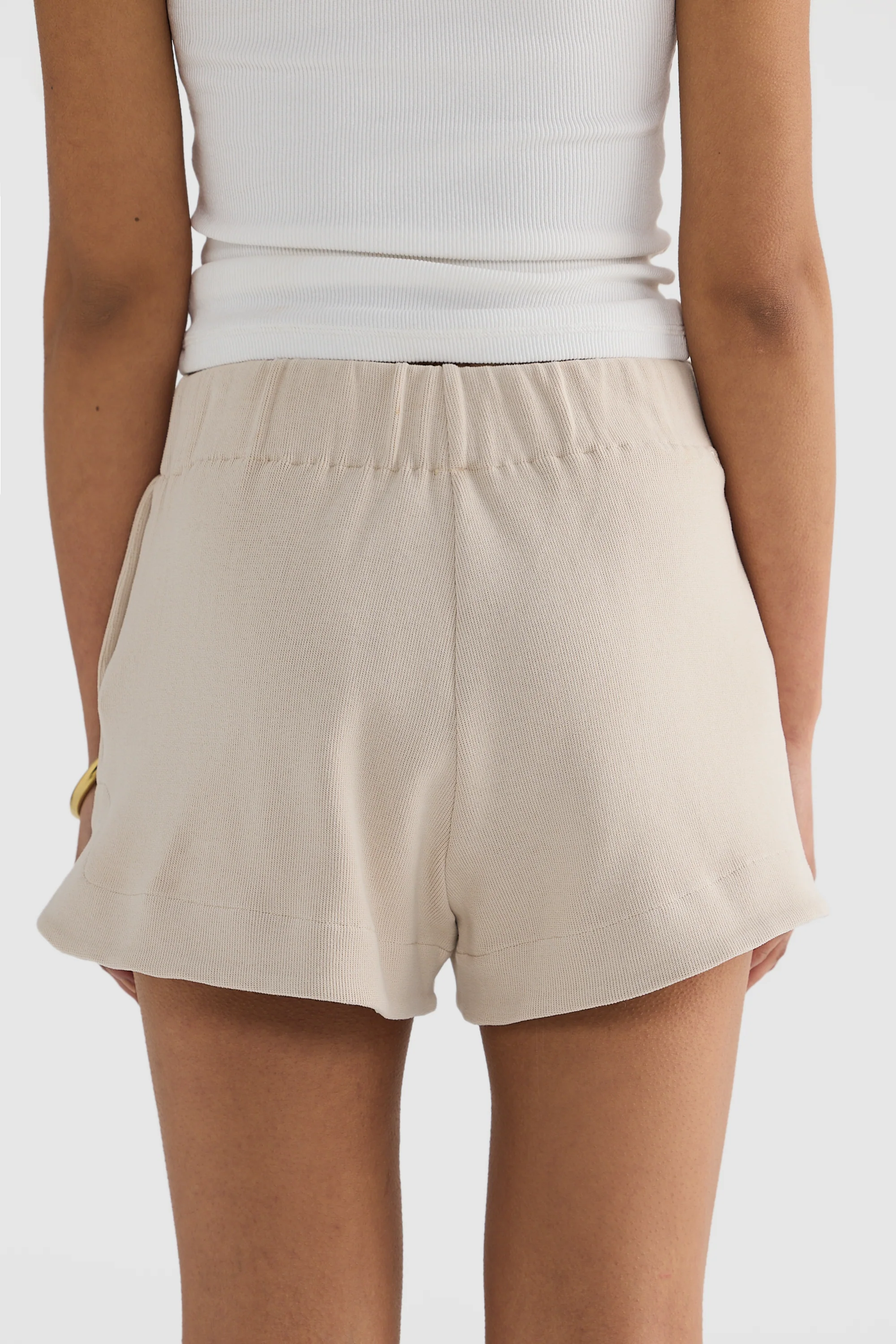 Ava Curved Hem Shorts Bone - Image 6