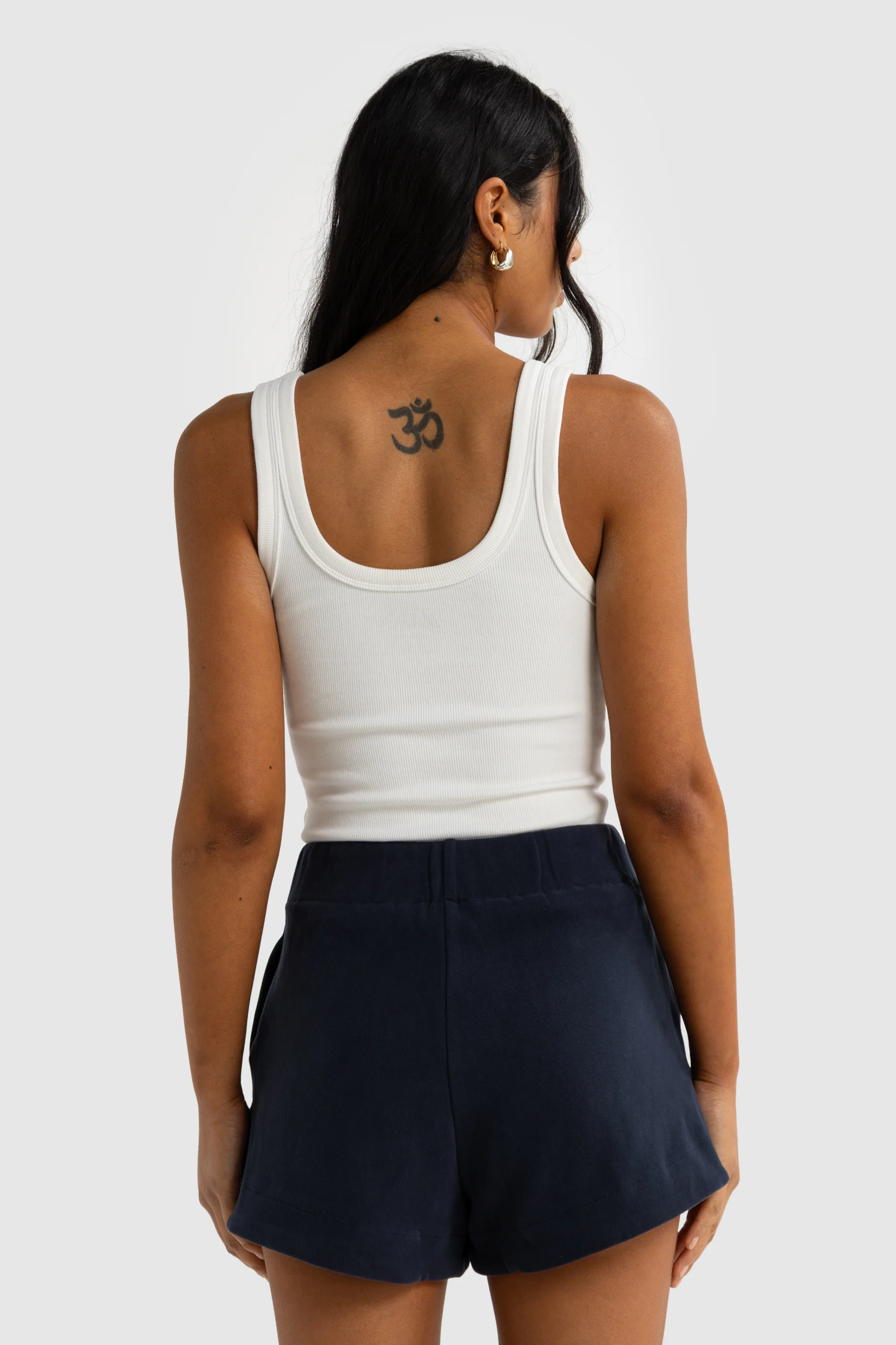 Ava Curved Hem Shorts Navy - Image 5