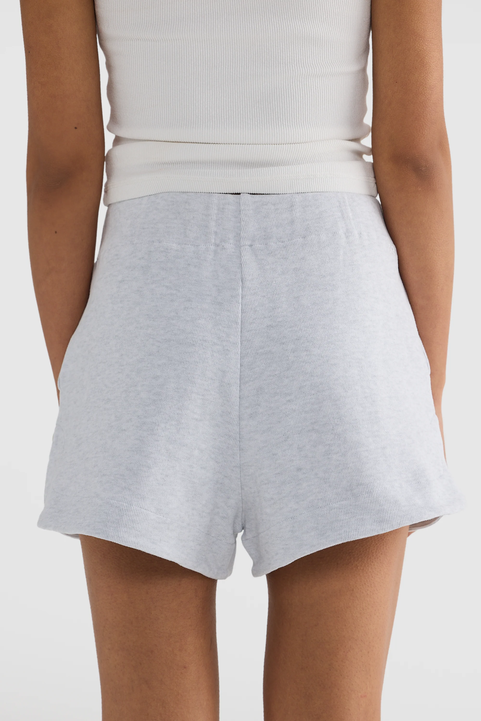 Ava Curved Hem Shorts White Marle - Image 4
