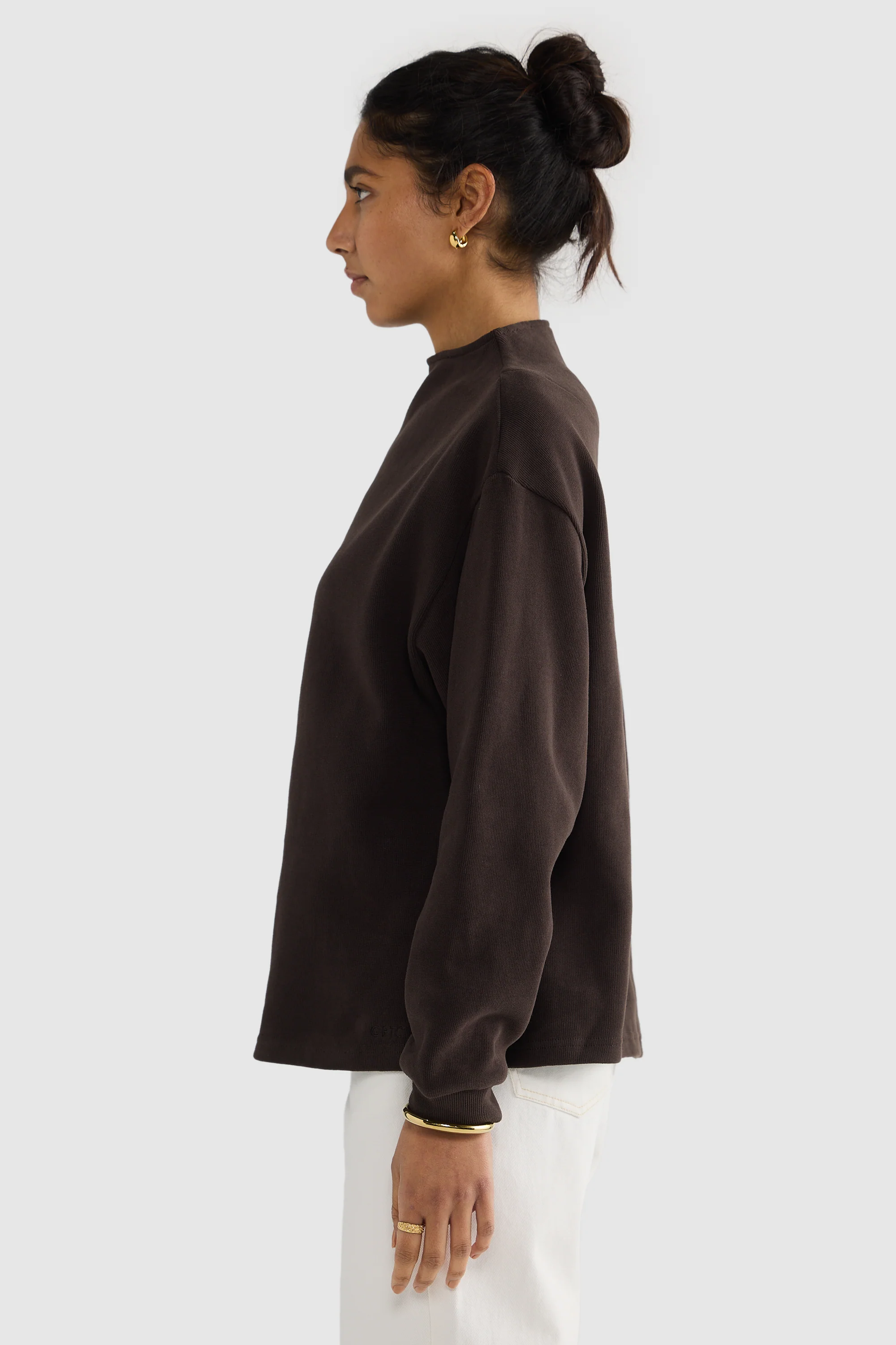 Ava High Neck Jumper Carob - Image 3