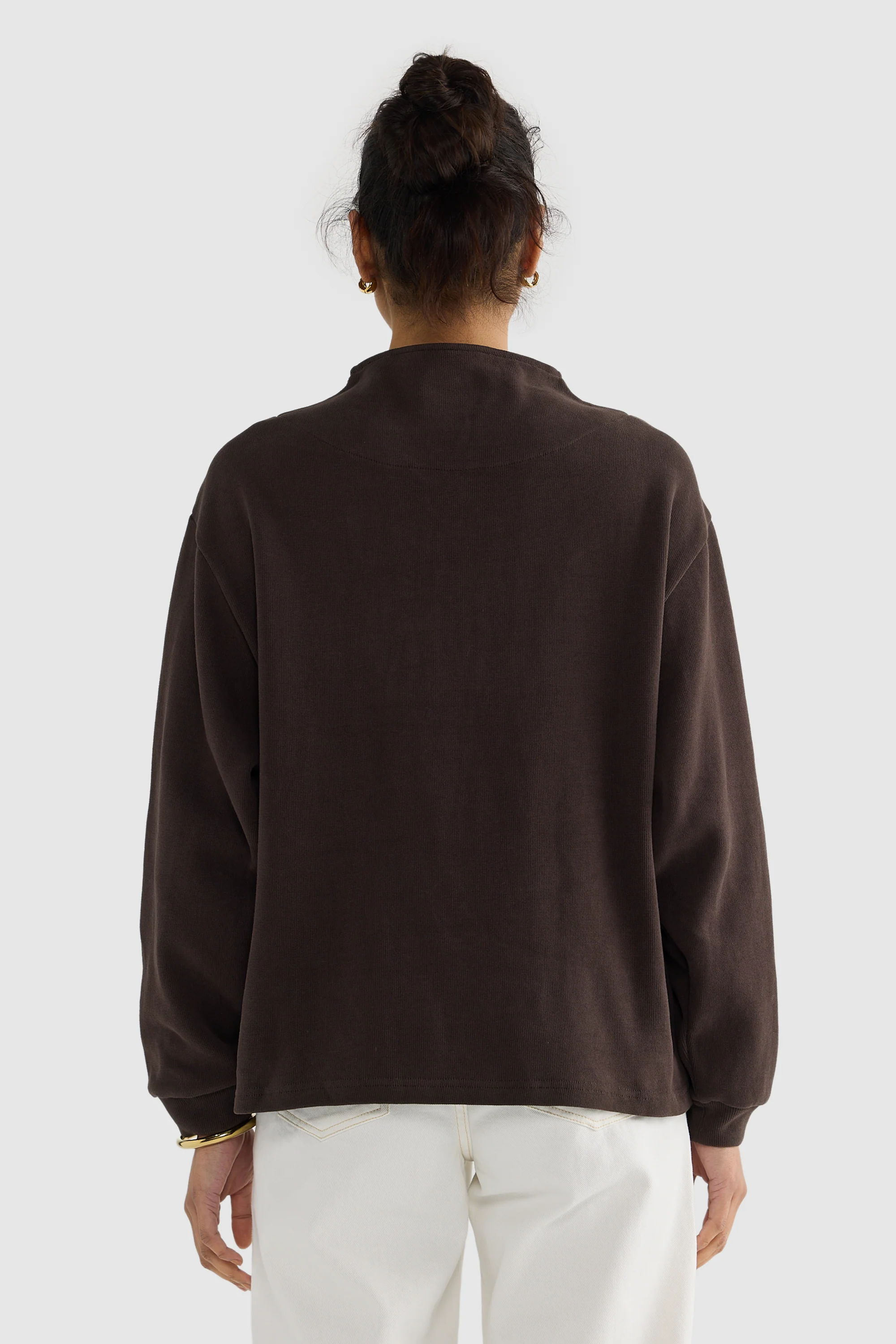 Ava High Neck Jumper Carob - Image 4