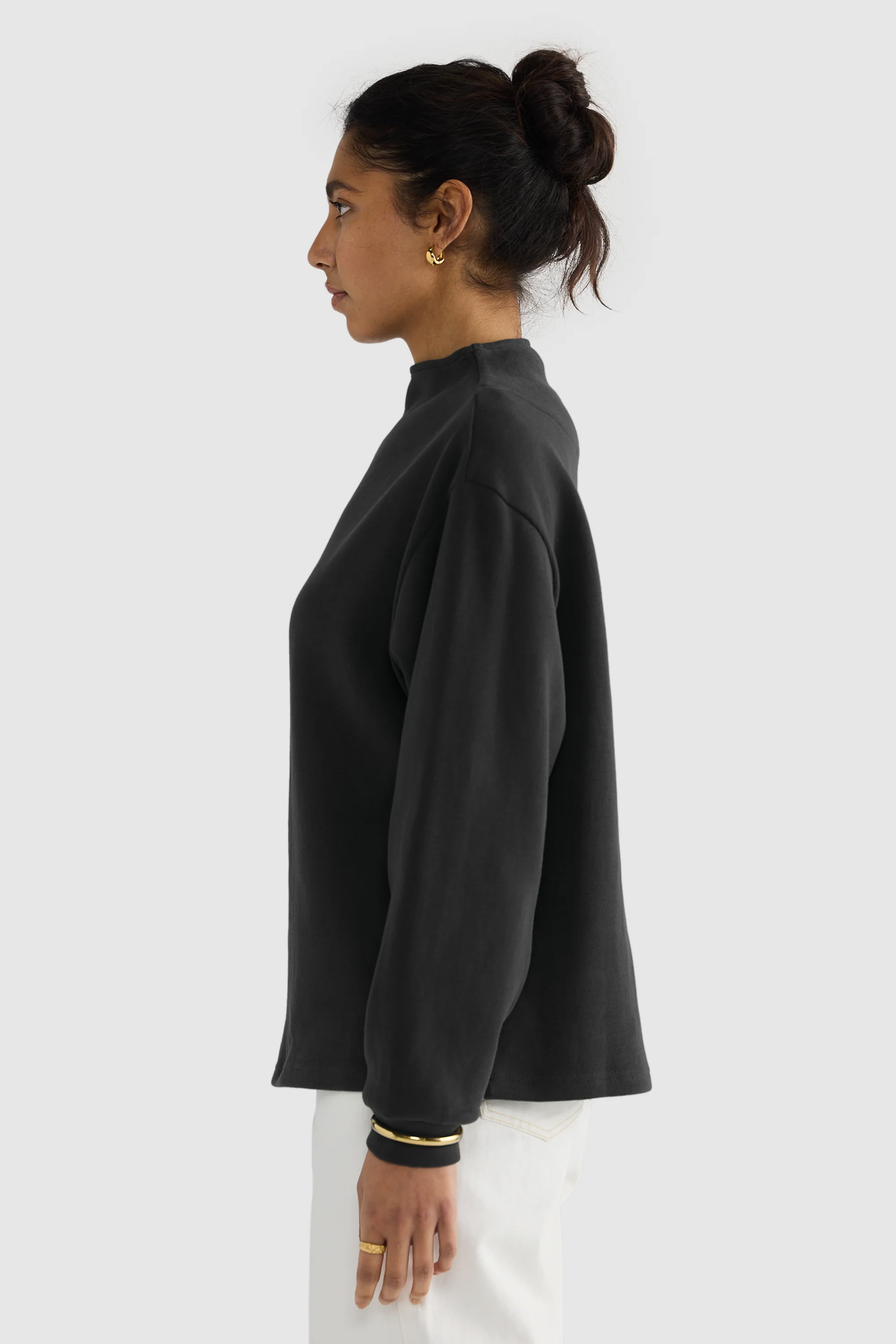 Ava High Neck Jumper Washed Black - Image 3