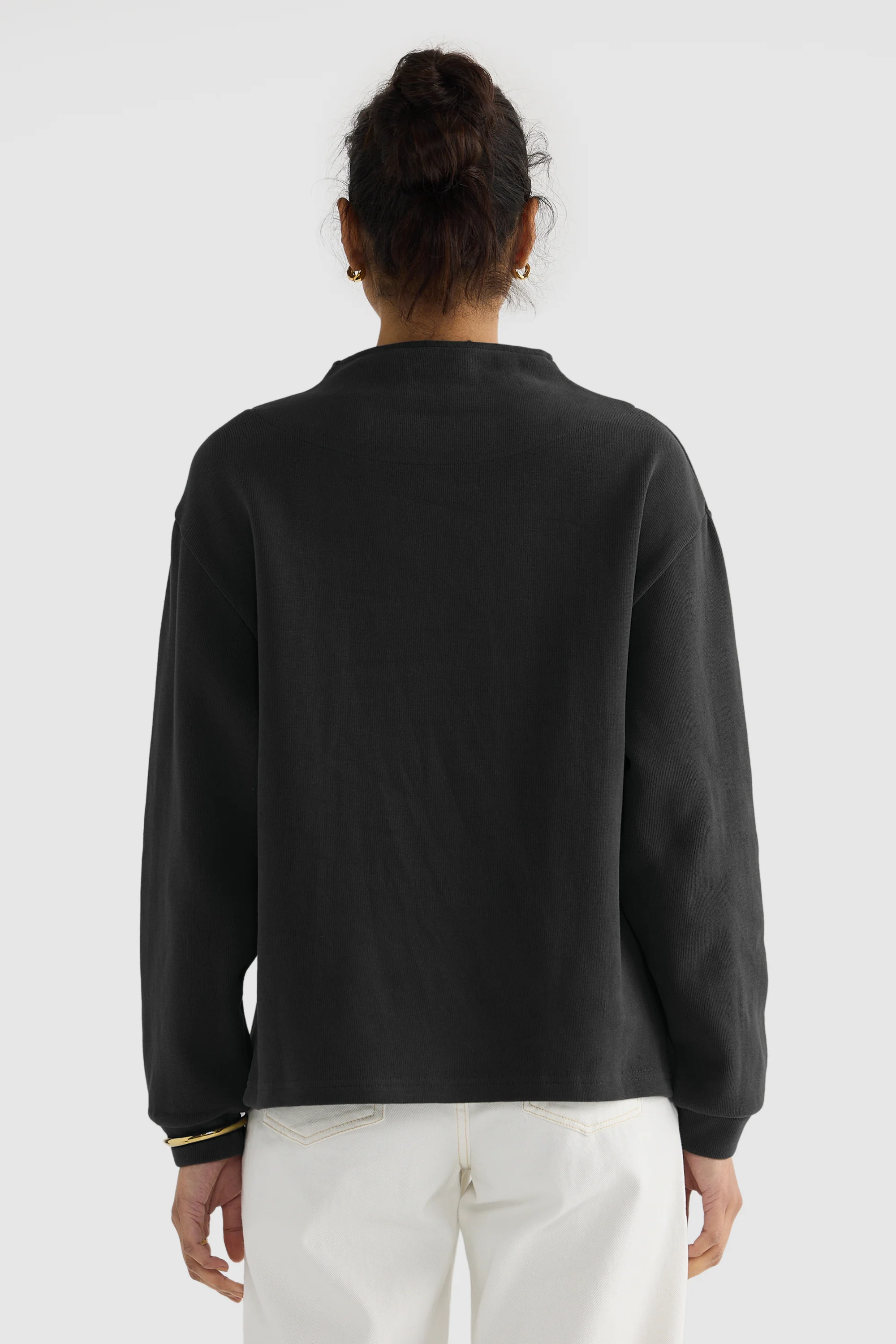 Ava High Neck Jumper Washed Black - Image 5