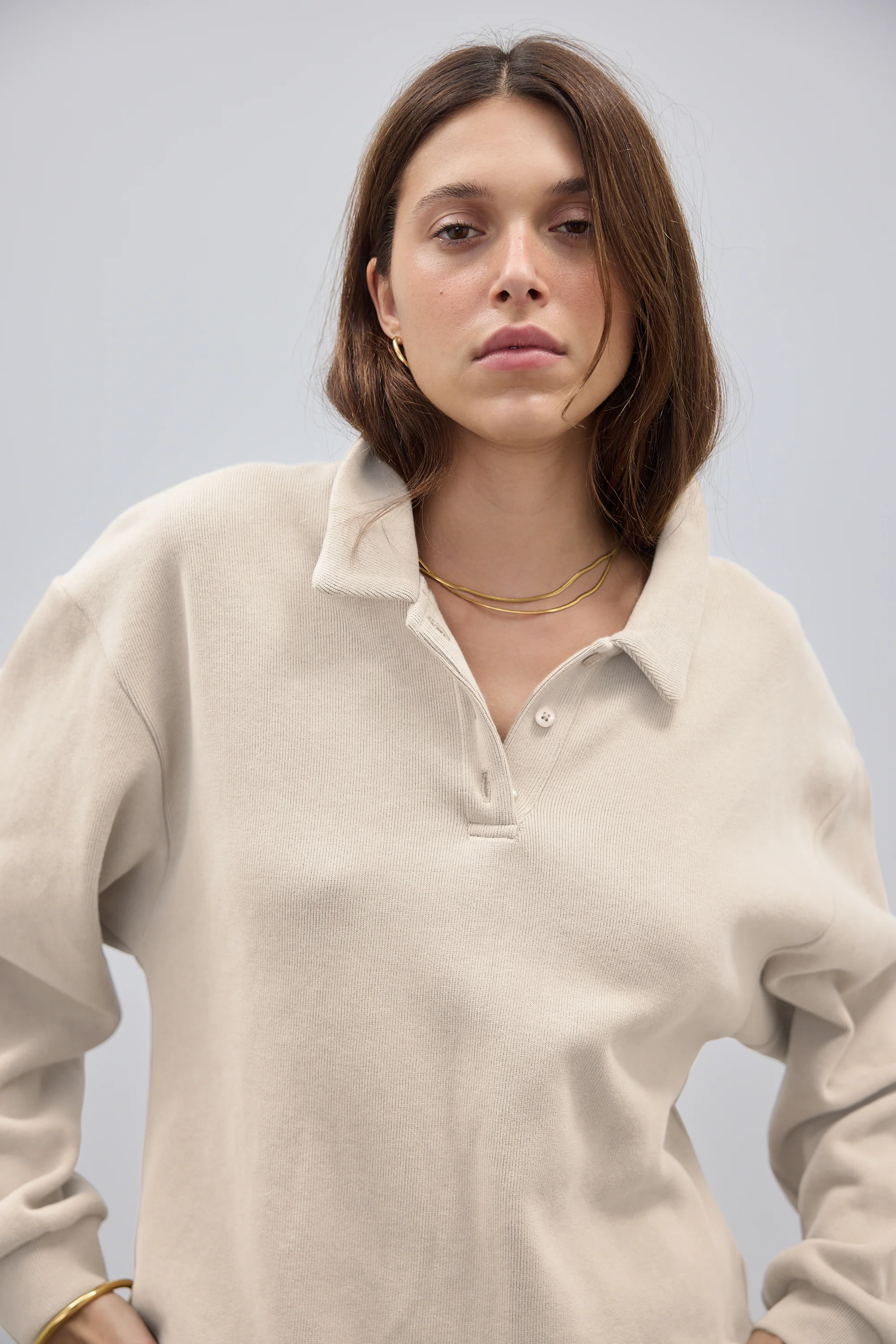 Ava Polo Sweater Bone - Image 2