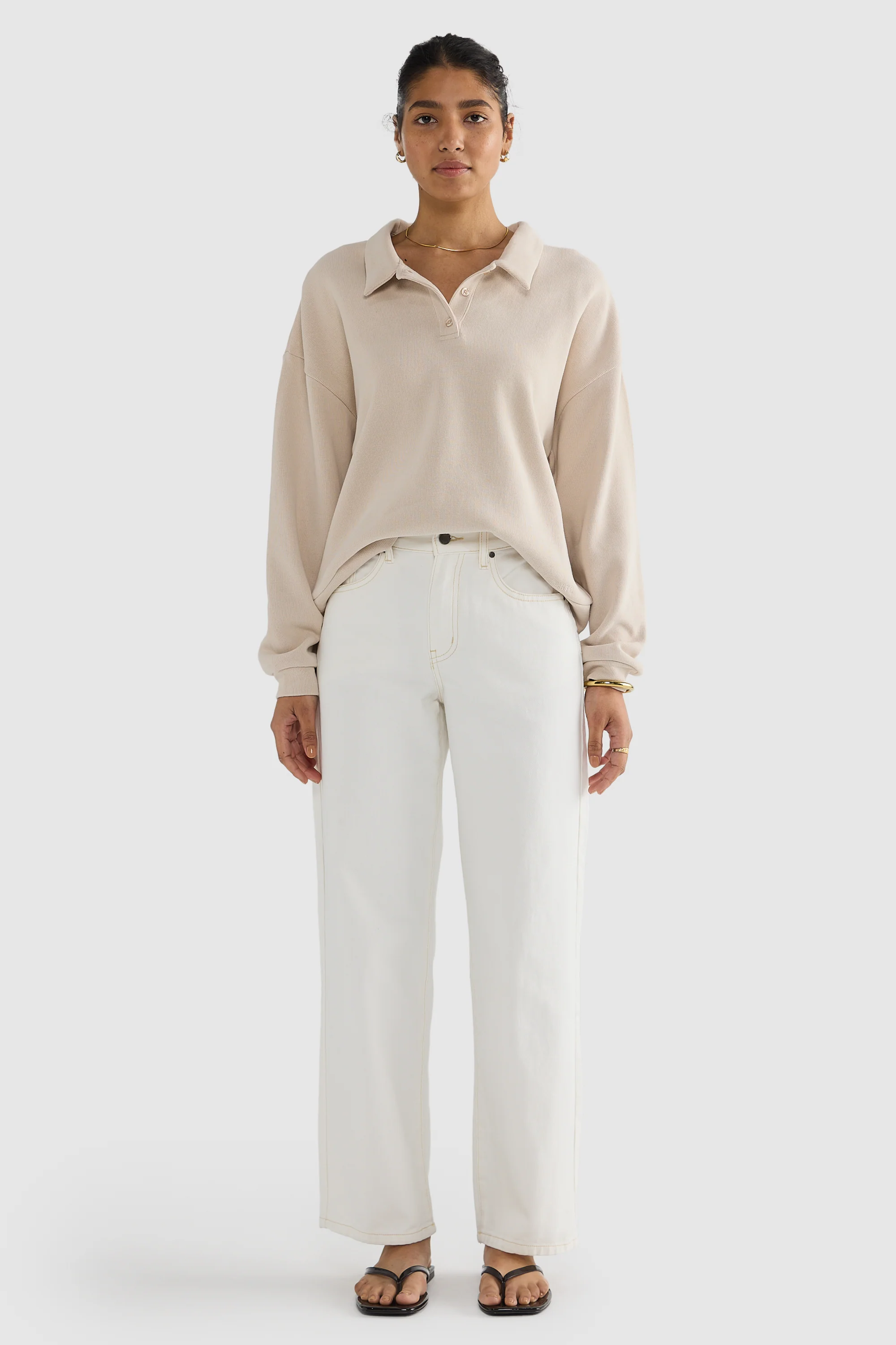 Ava Polo Sweater Bone - Image 6