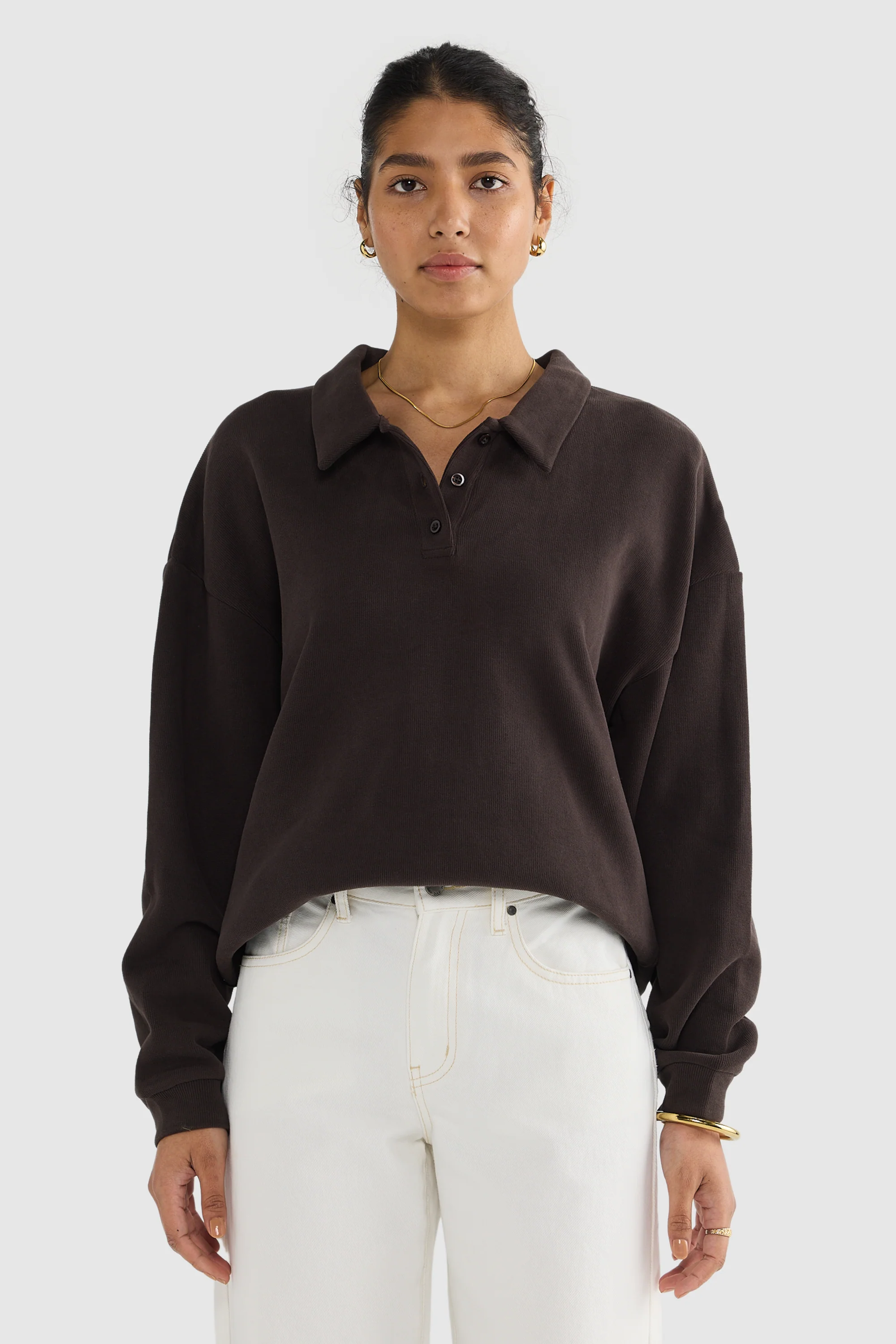 Ava Polo Sweater Carob