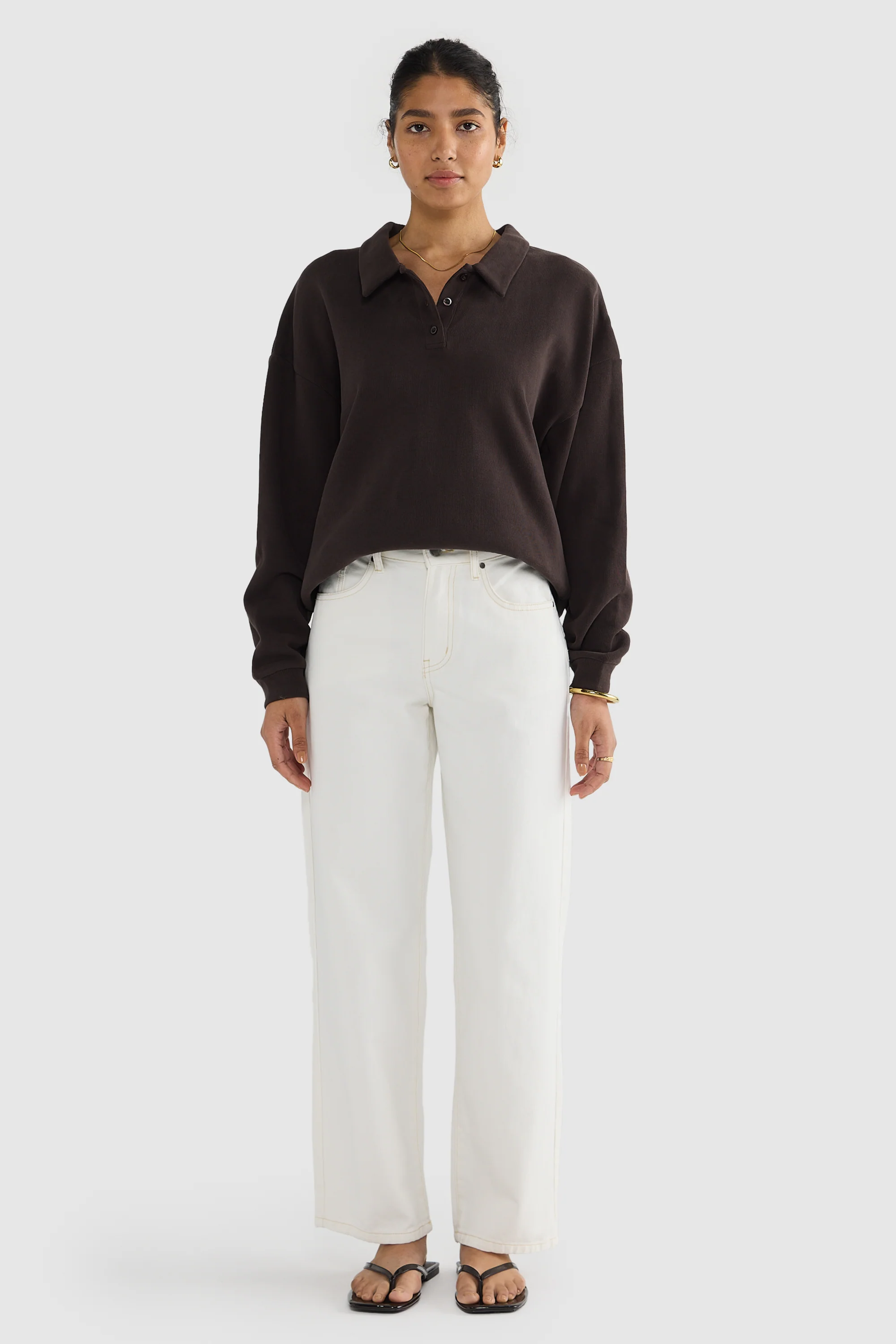 Ava Polo Sweater Carob - Image 3