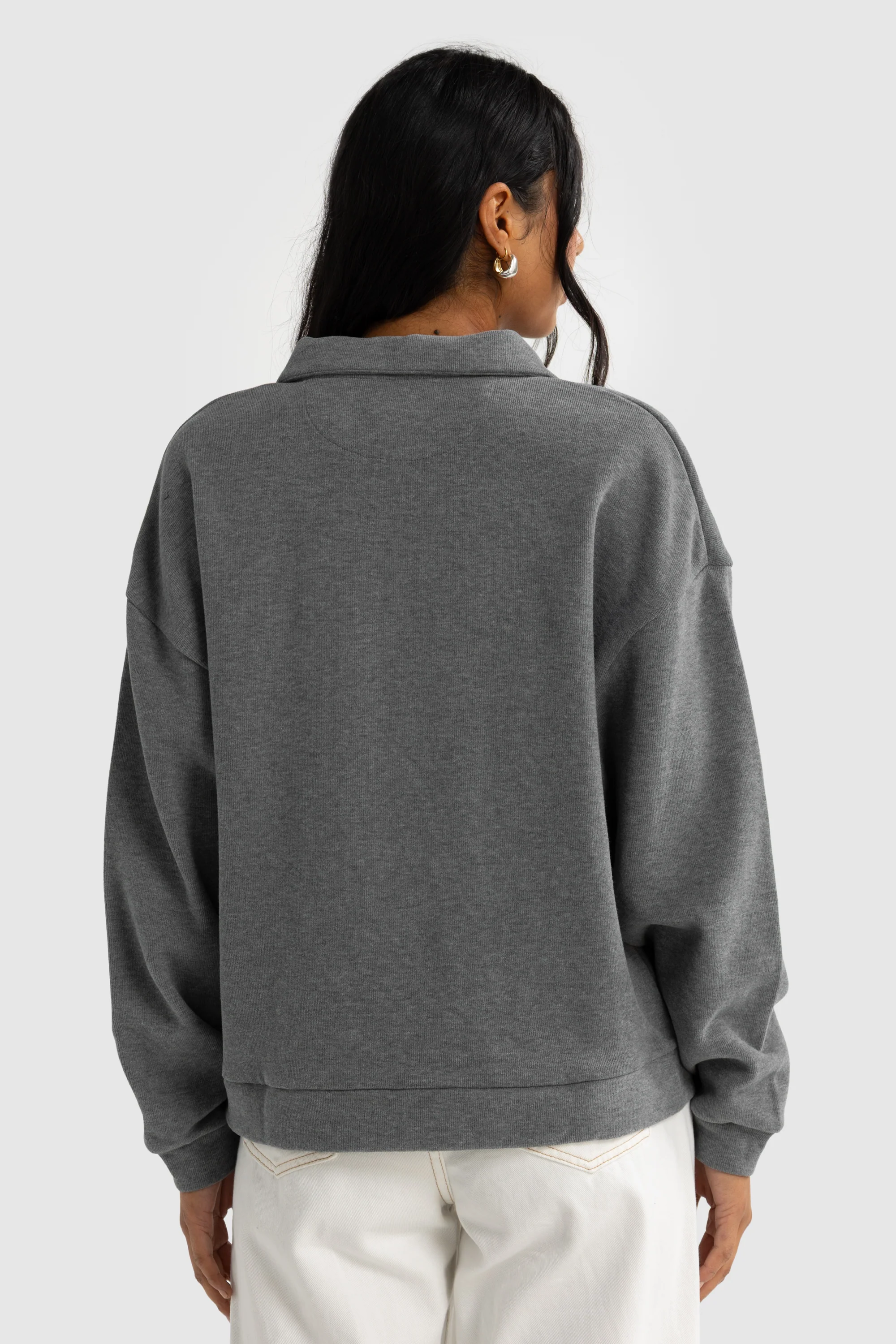 Ava Polo Sweater Charcoal Marle - Image 3
