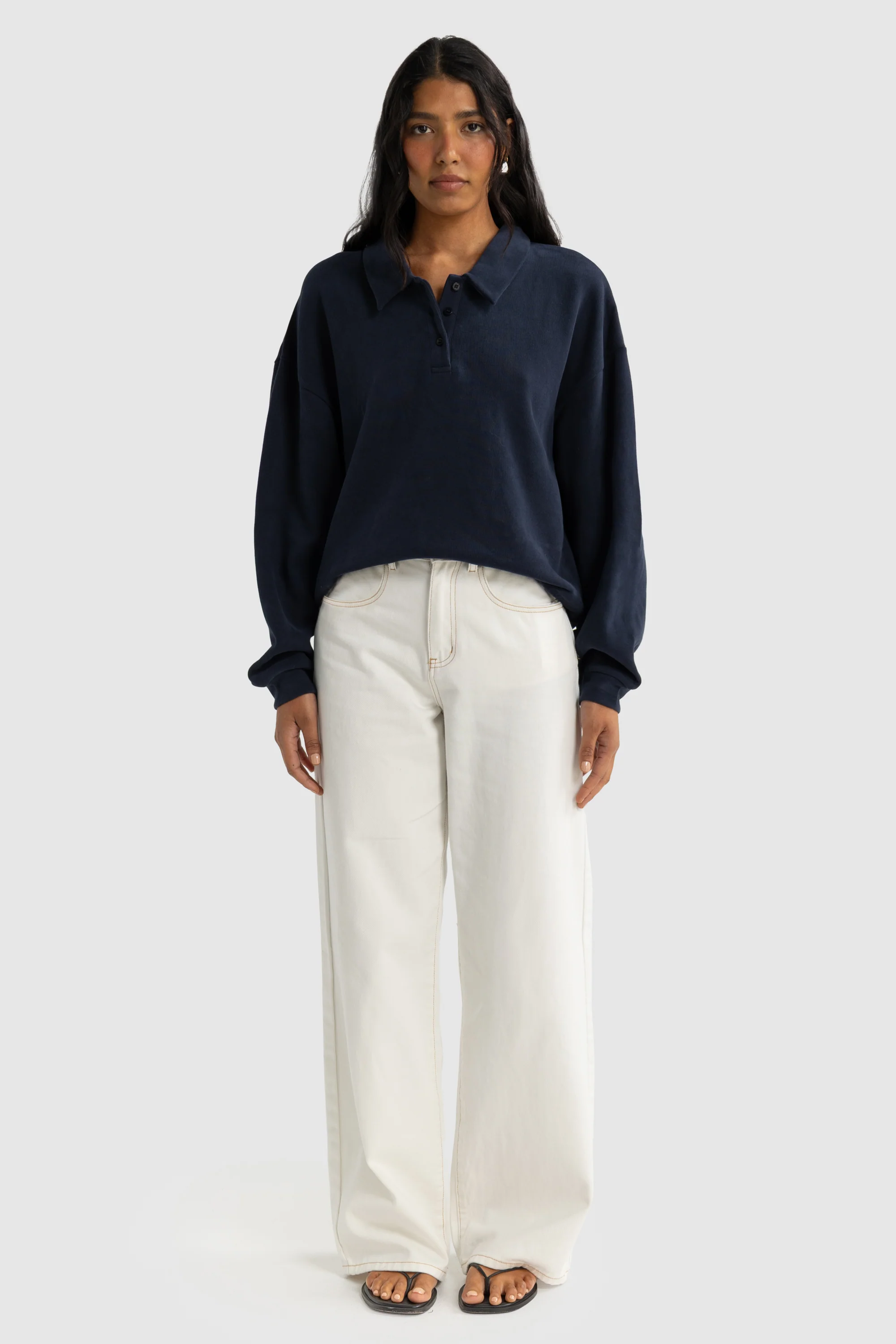Ava Polo Sweater Navy - Image 7