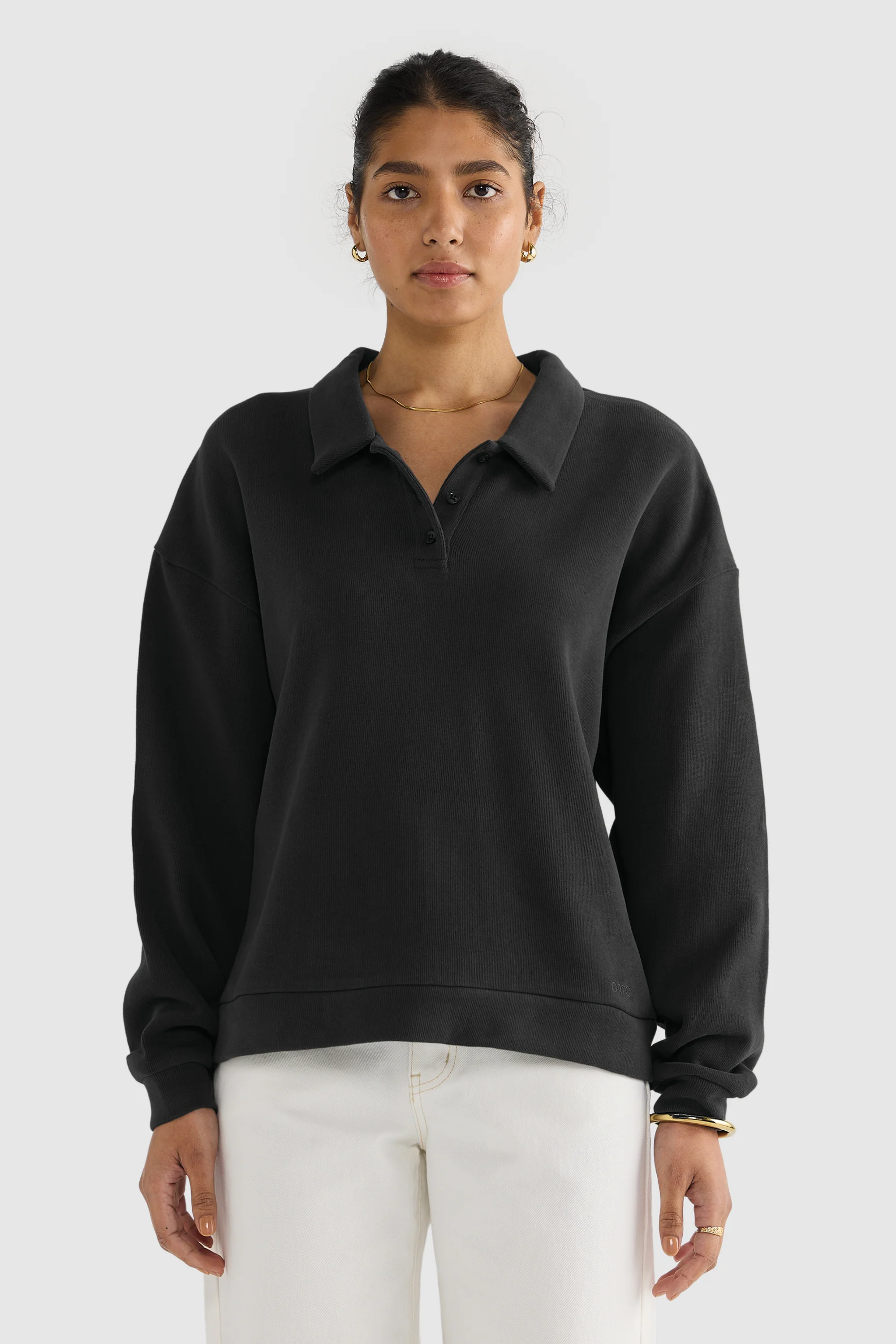 Ava Polo Sweater Washed Black