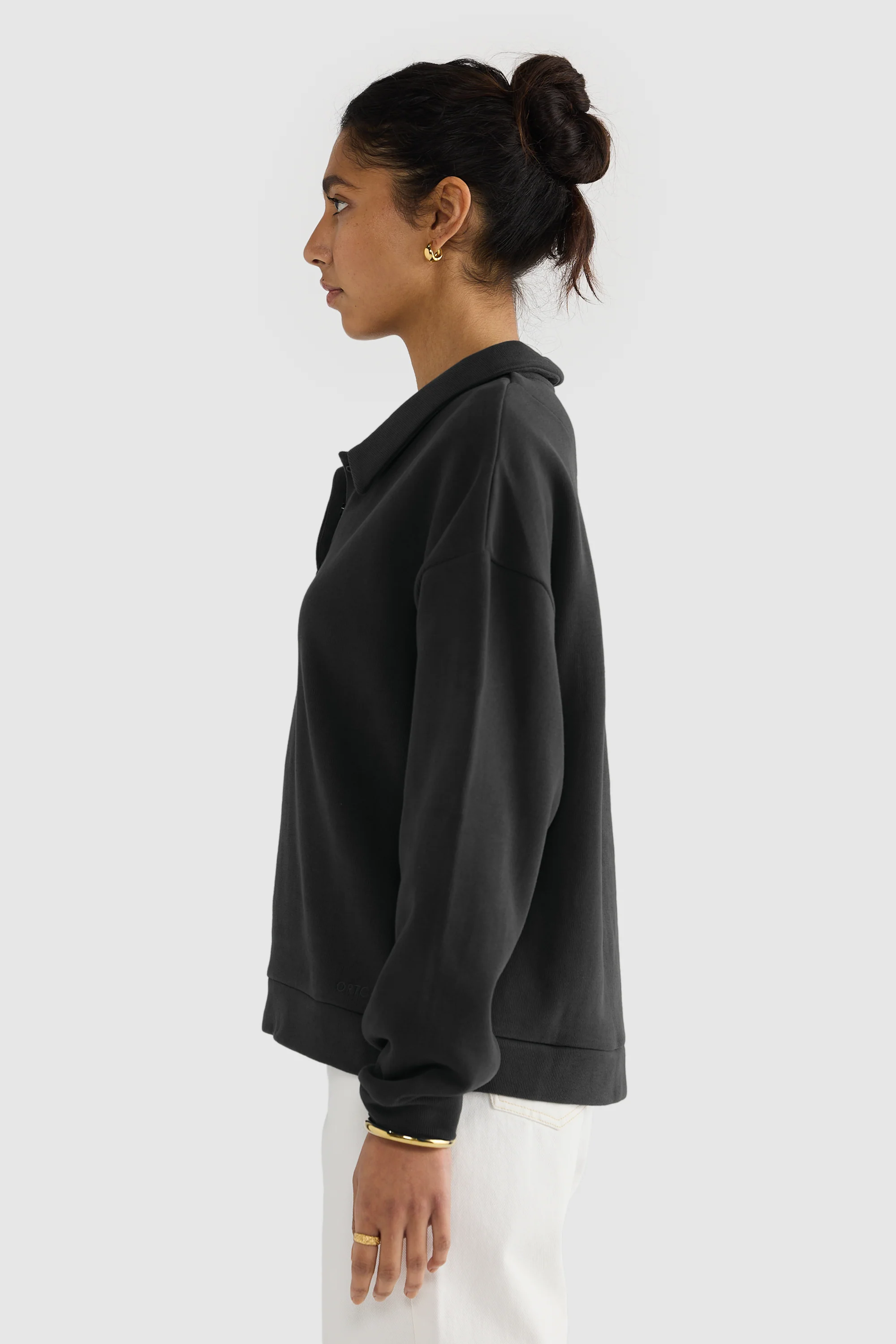 Ava Polo Sweater Washed Black - Image 3