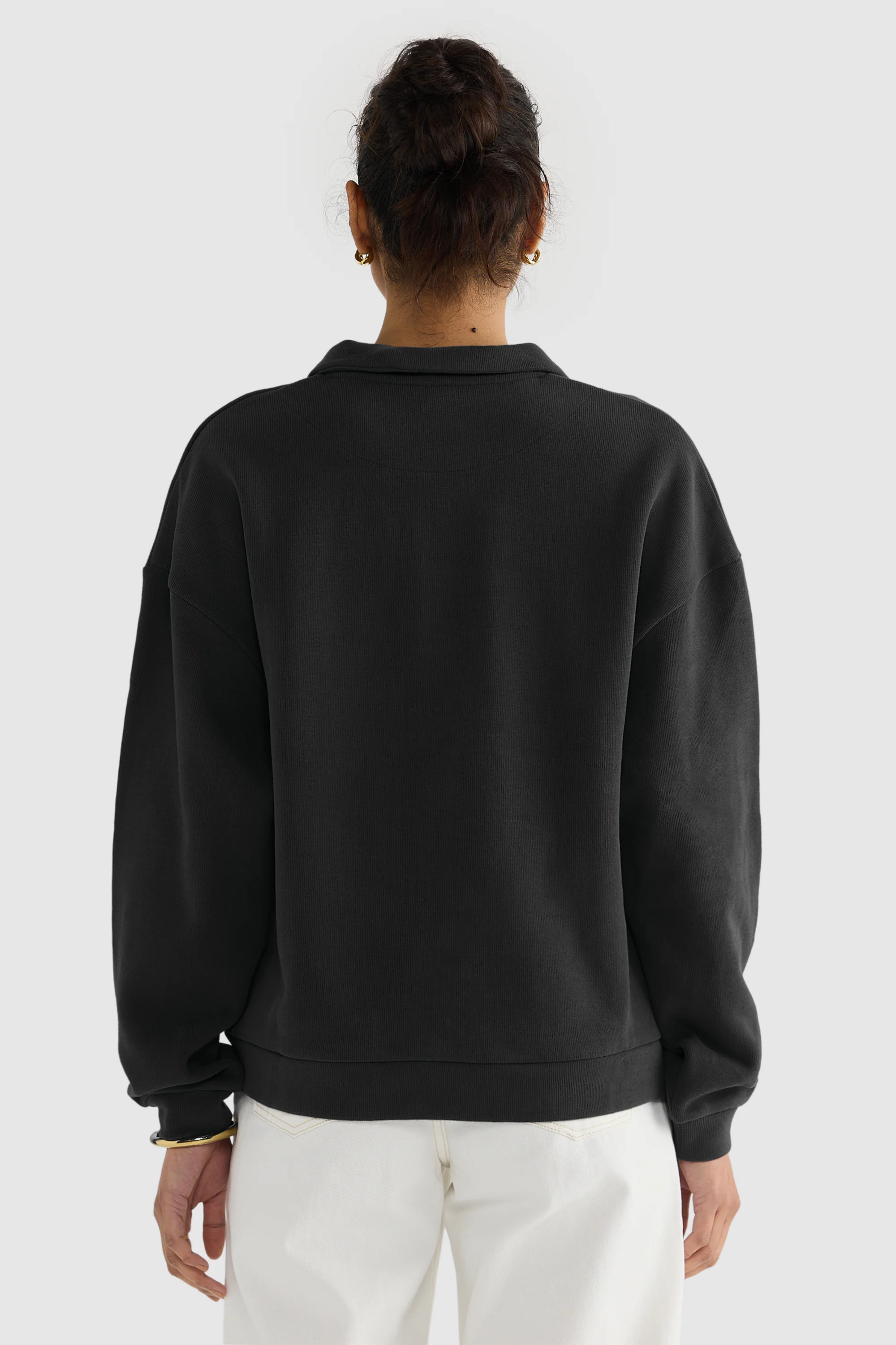 Ava Polo Sweater Washed Black - Image 5