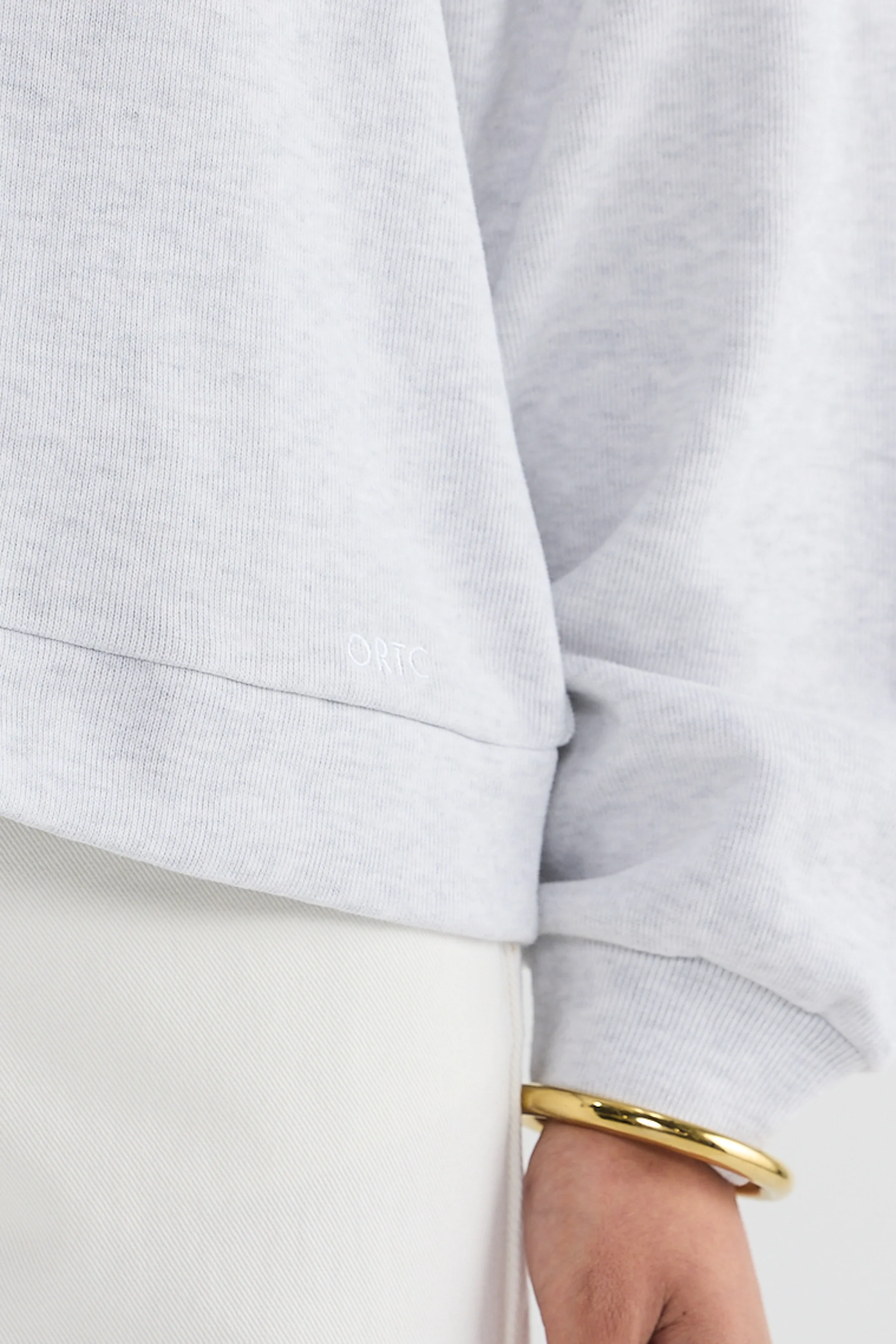 Ava Polo Sweater White Marle - Image 5