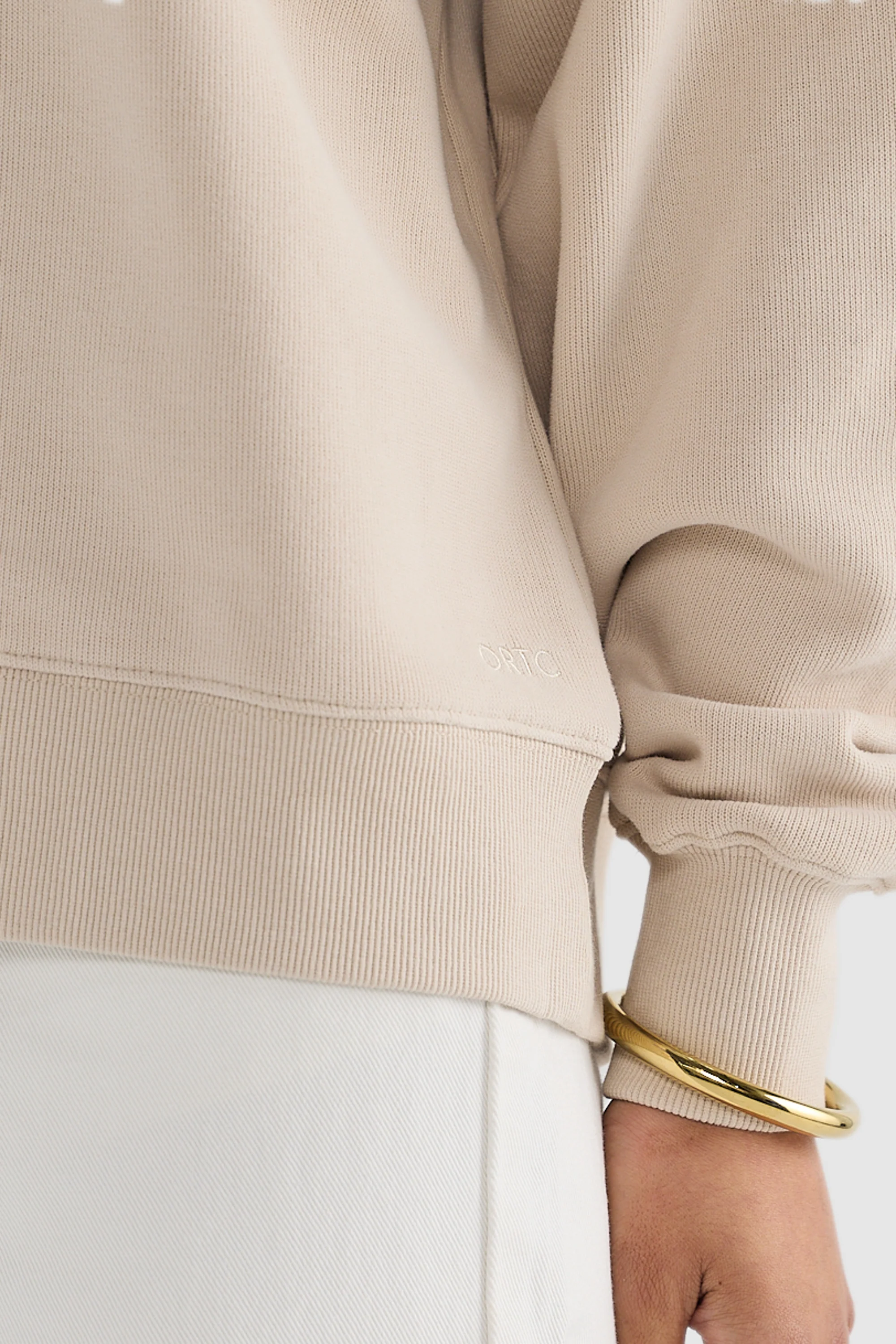 Ava Ribbed Quarter Zip Bone - Image 3
