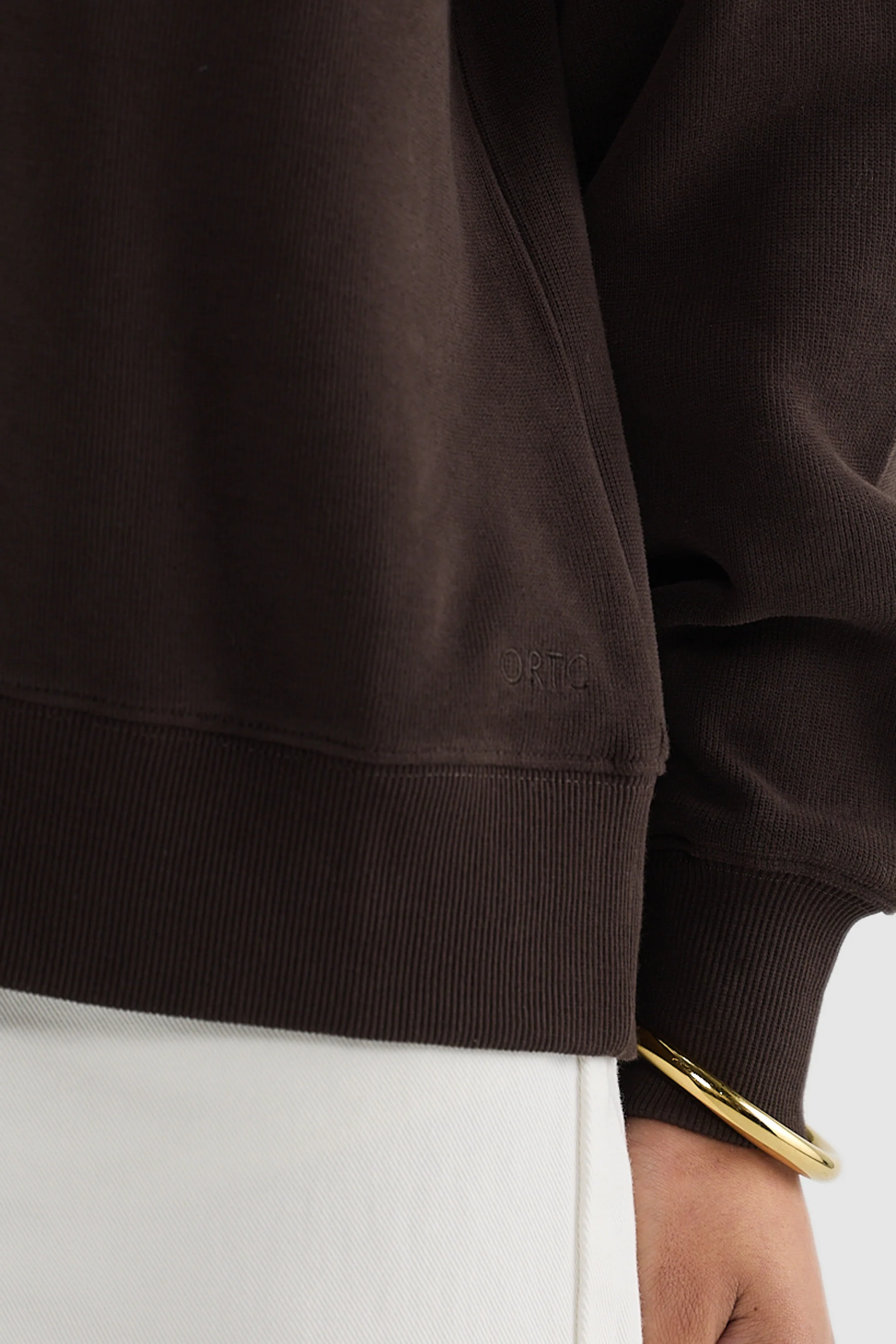 Ava Ribbed Quarter Zip Carob - Image 5
