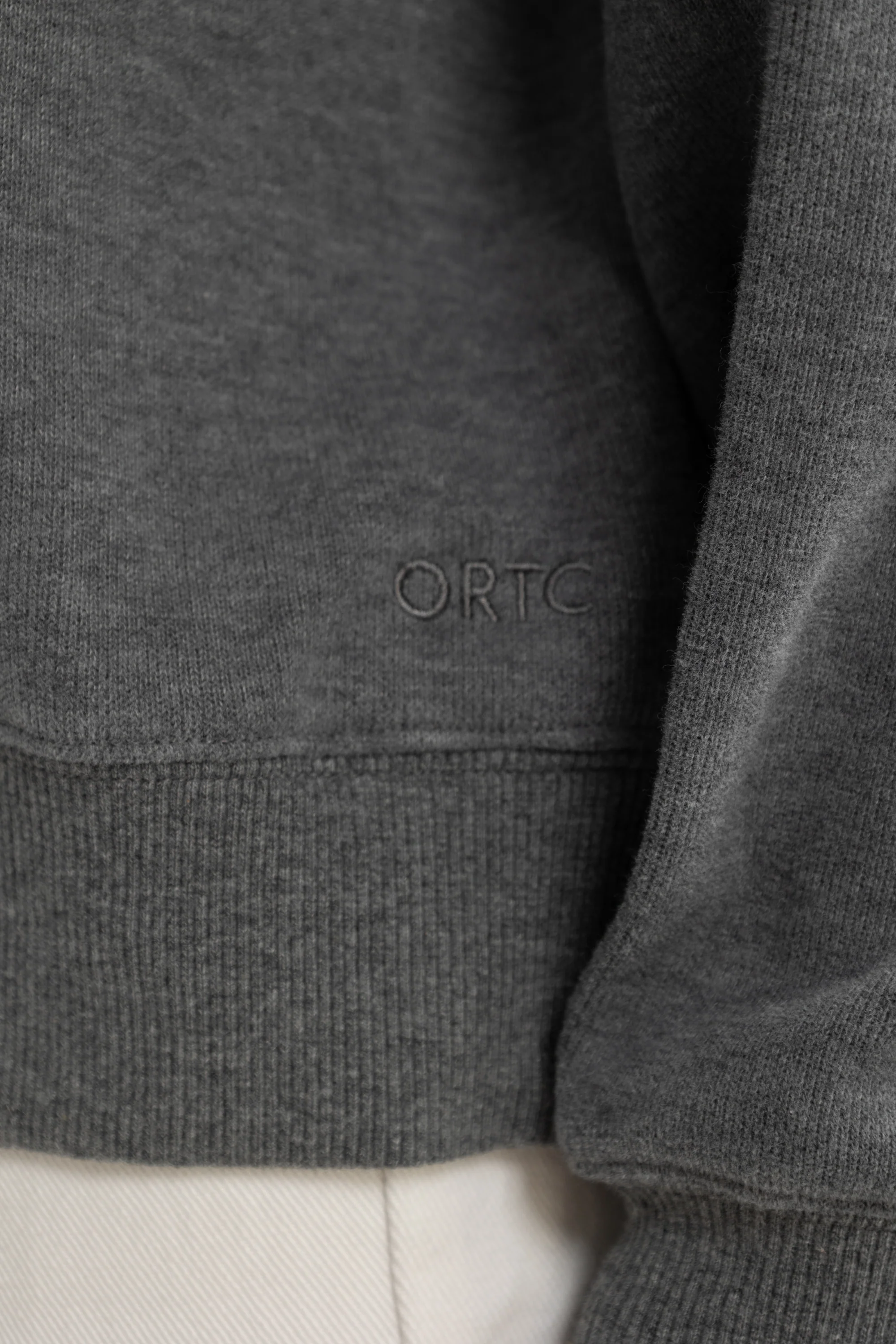 Ava Ribbed Quarter Zip Charcoal Marle - Image 6
