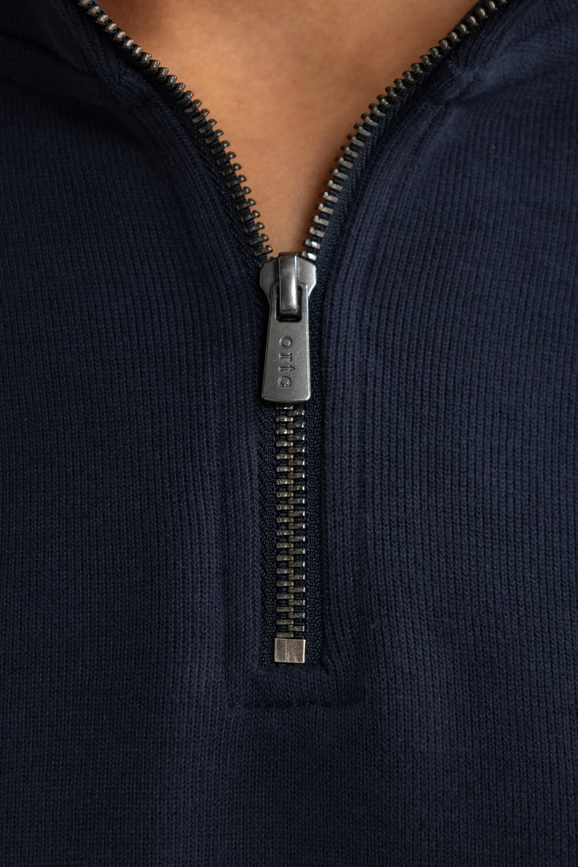 Ava Ribbed Quarter Zip Navy - Image 4