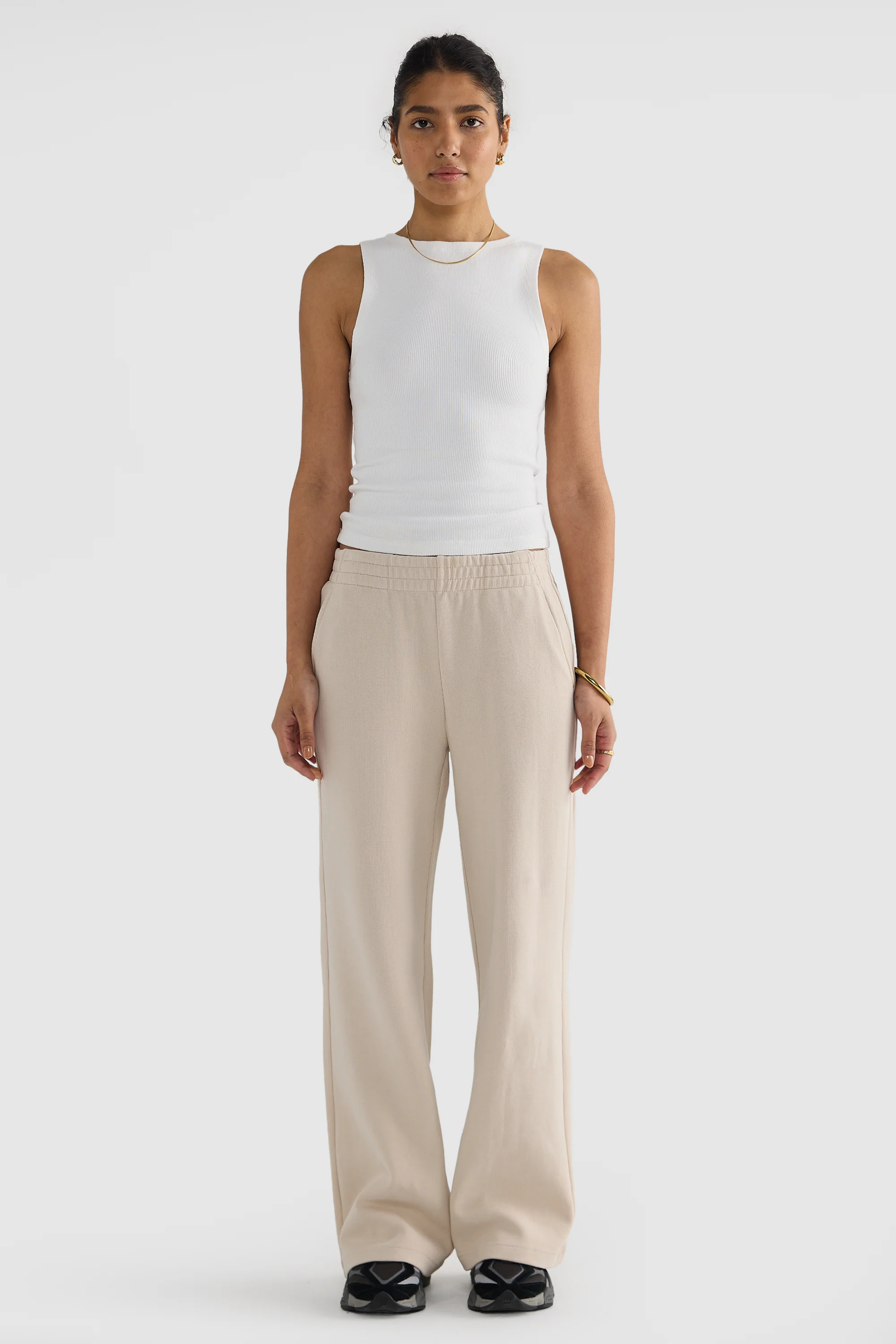 Ava Wide Leg Pants Bone