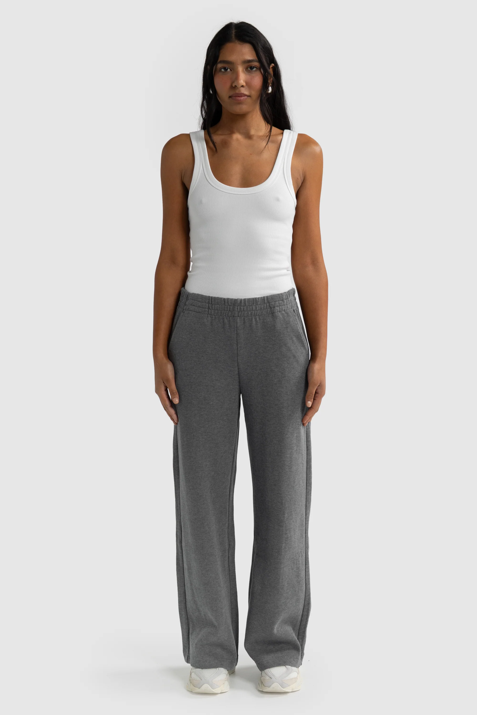 Ava Wide Leg Pants Charcoal Marle