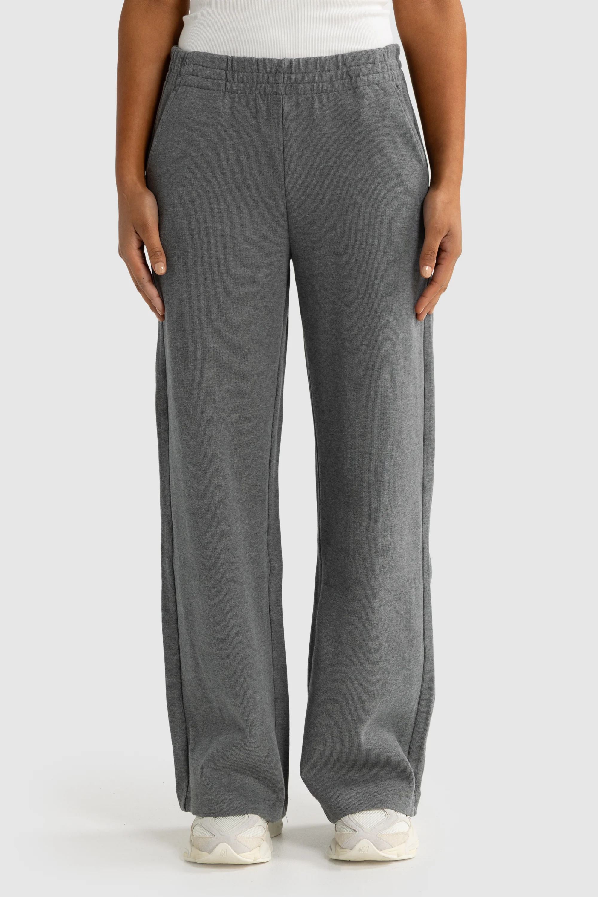 Ava Wide Leg Pants Charcoal Marle - Image 2