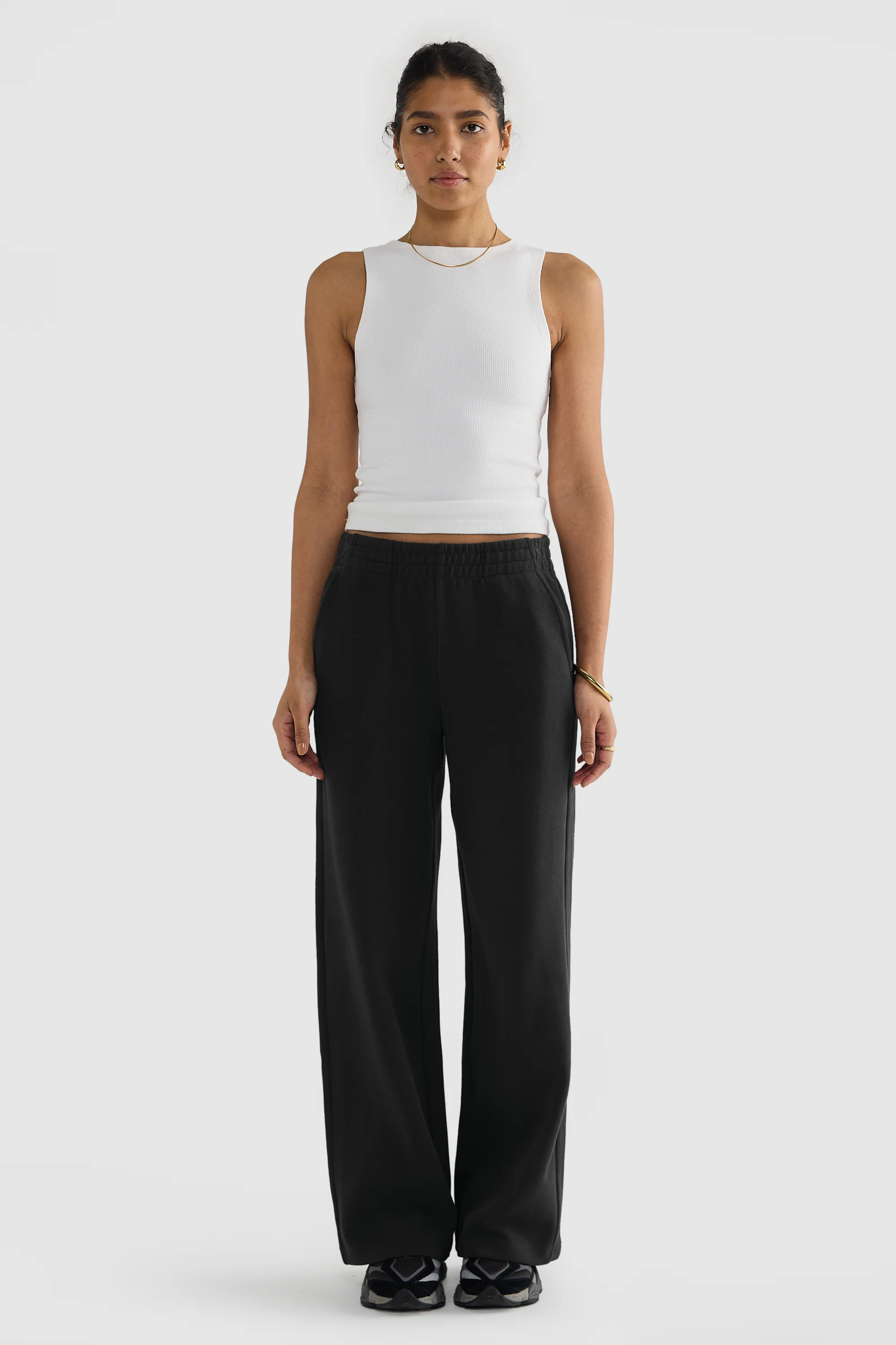 Ava Wide Leg Pants Washed Black