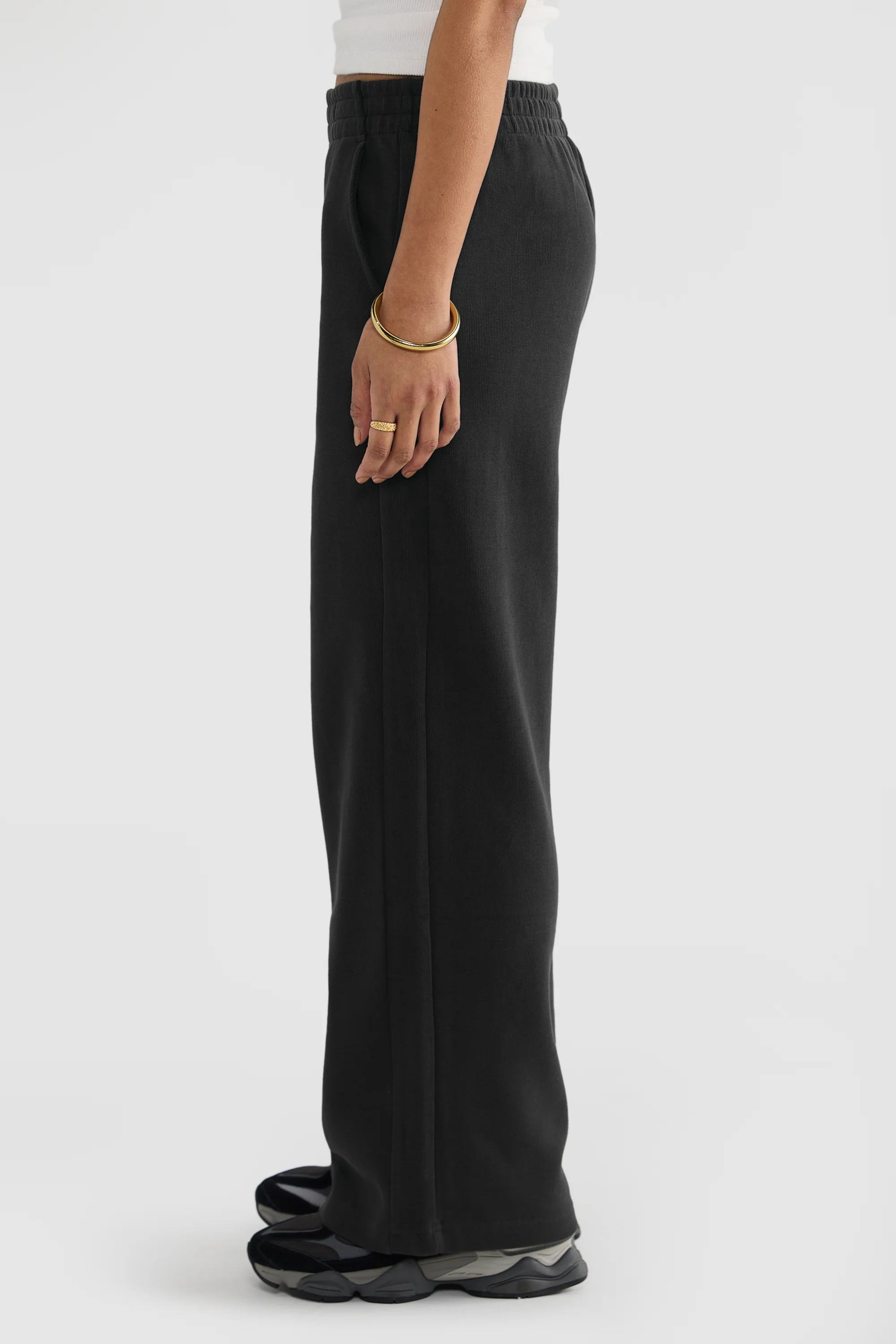 Ava Wide Leg Pants Washed Black - Image 3