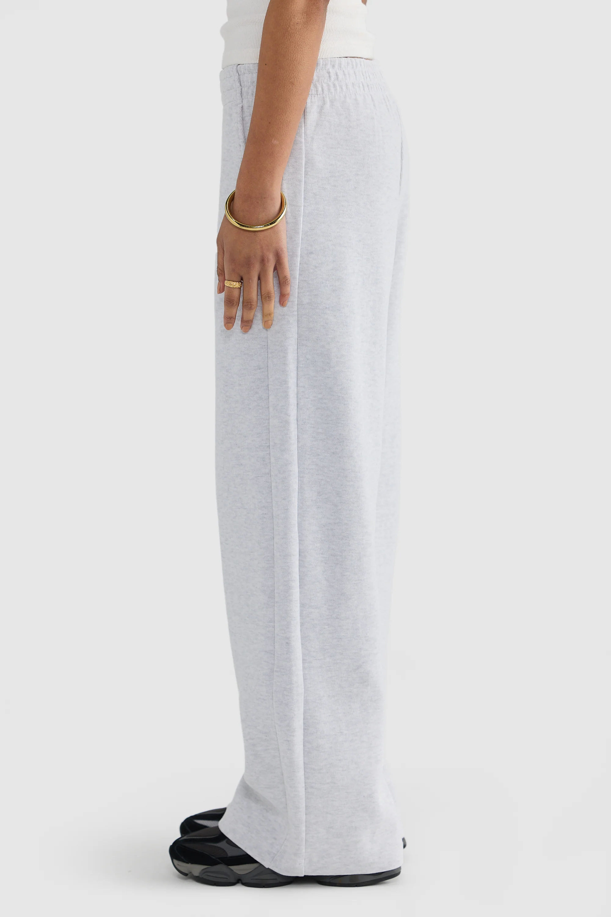 Ava Wide Leg Pants White Marle - Image 5