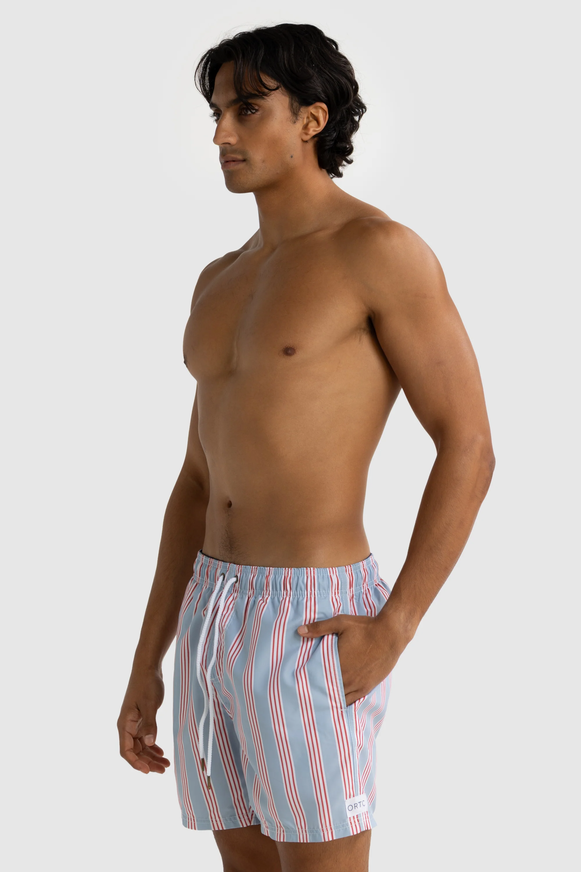 Boardwalk Stripe Swim Shorts Mist Blue - Image 5