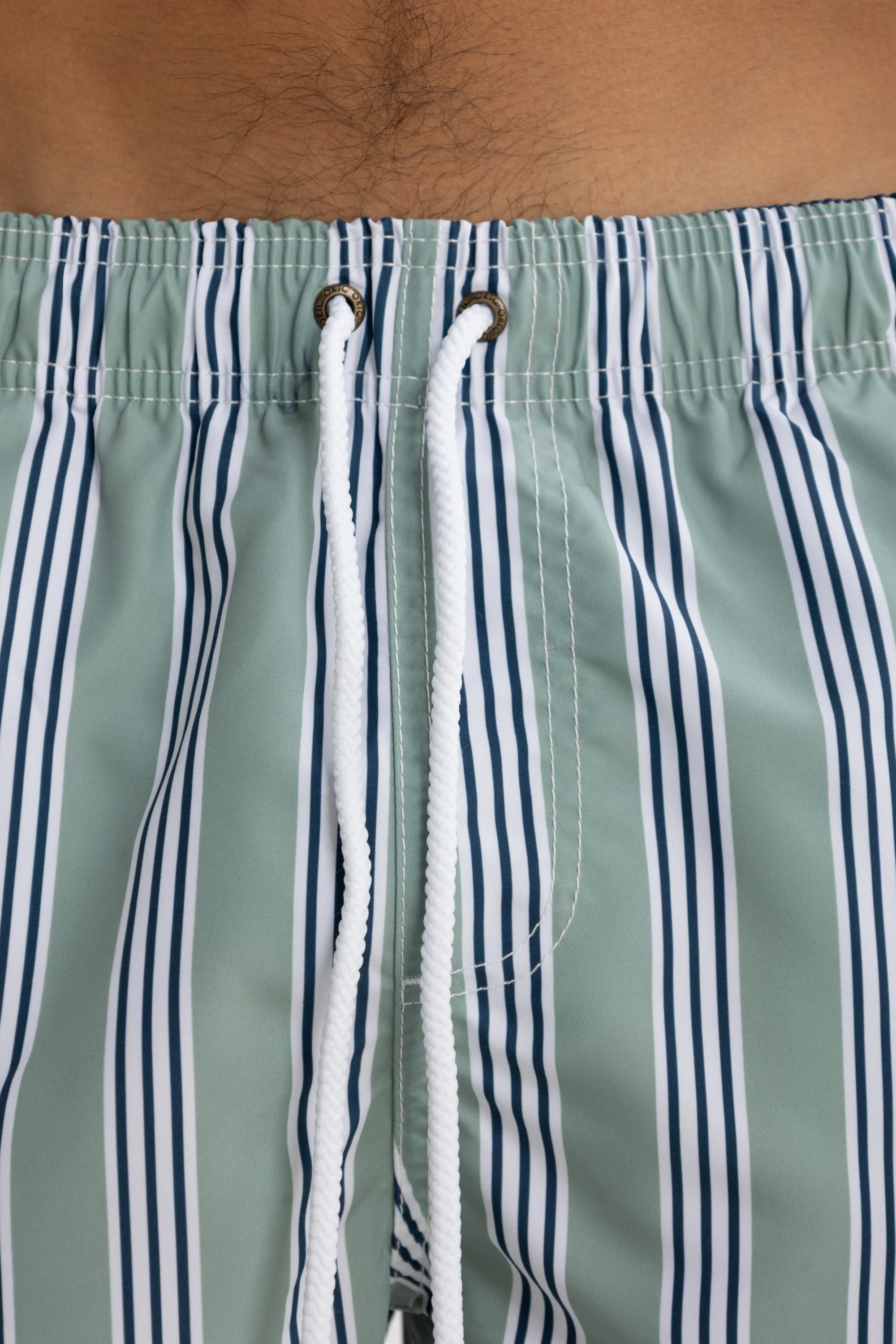 Boardwalk Stripe Swim Shorts Sage - Image 3