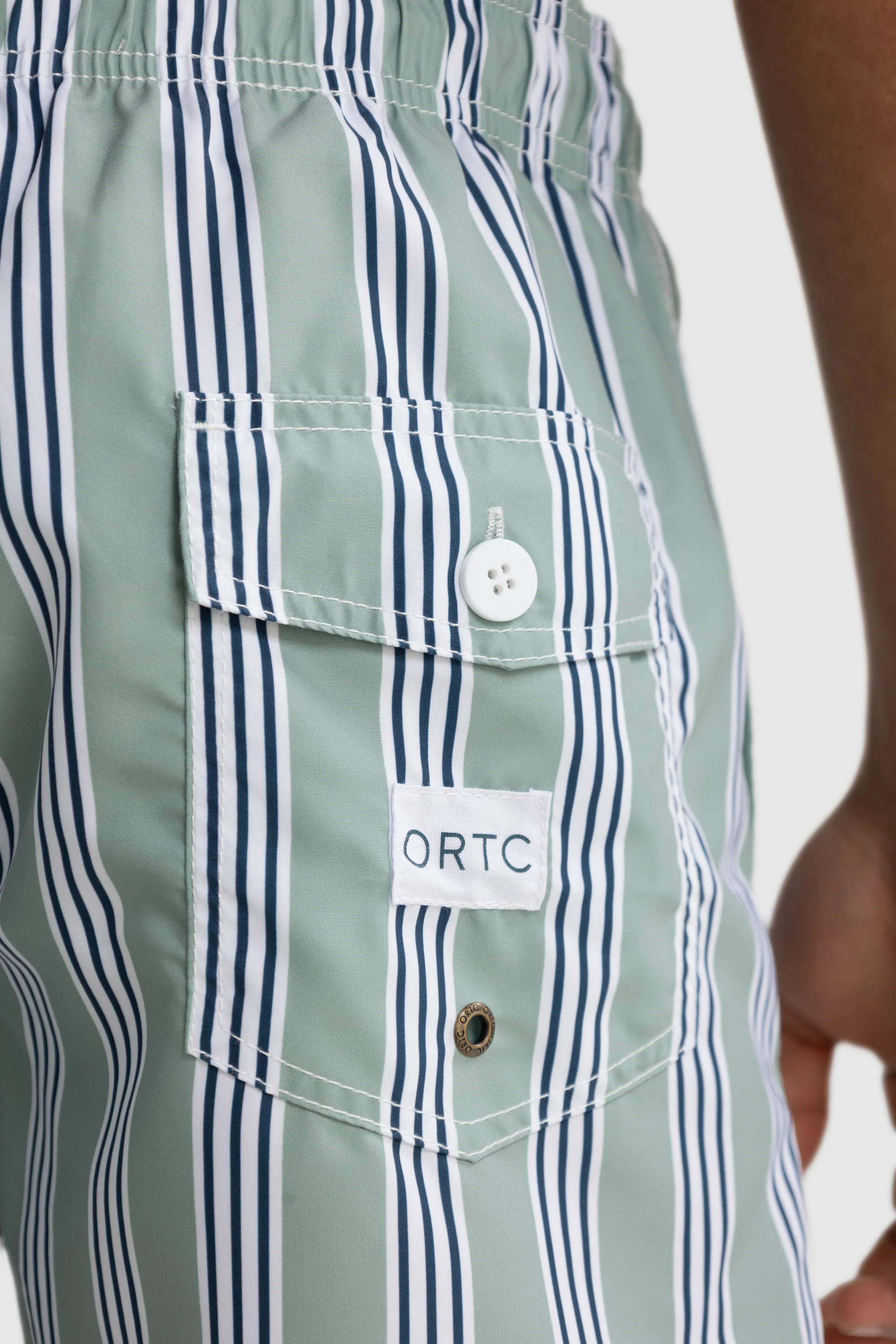 Boardwalk Stripe Swim Shorts Sage - Image 7