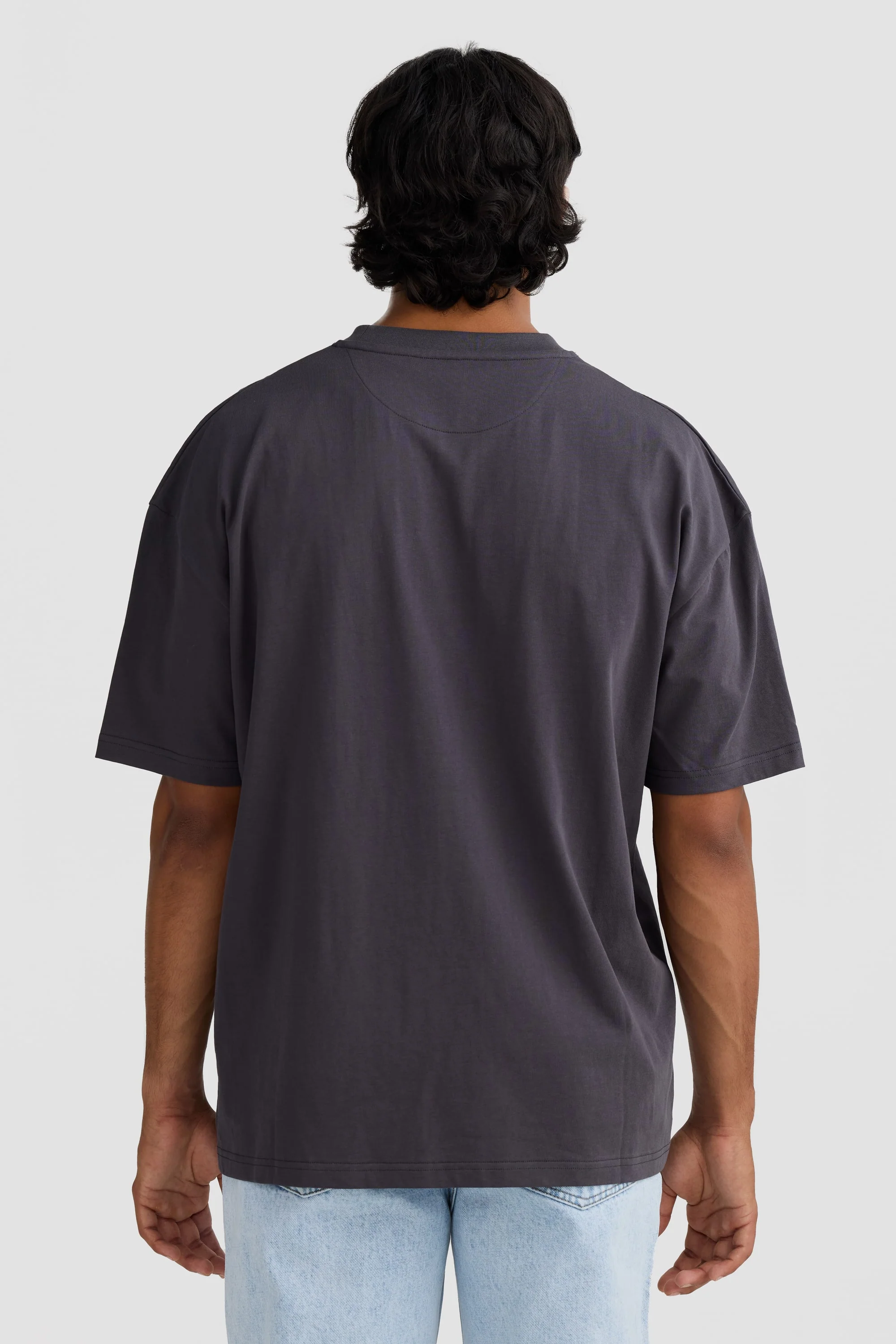 Box Fit Logo T Shirt Charcoal - Image 4