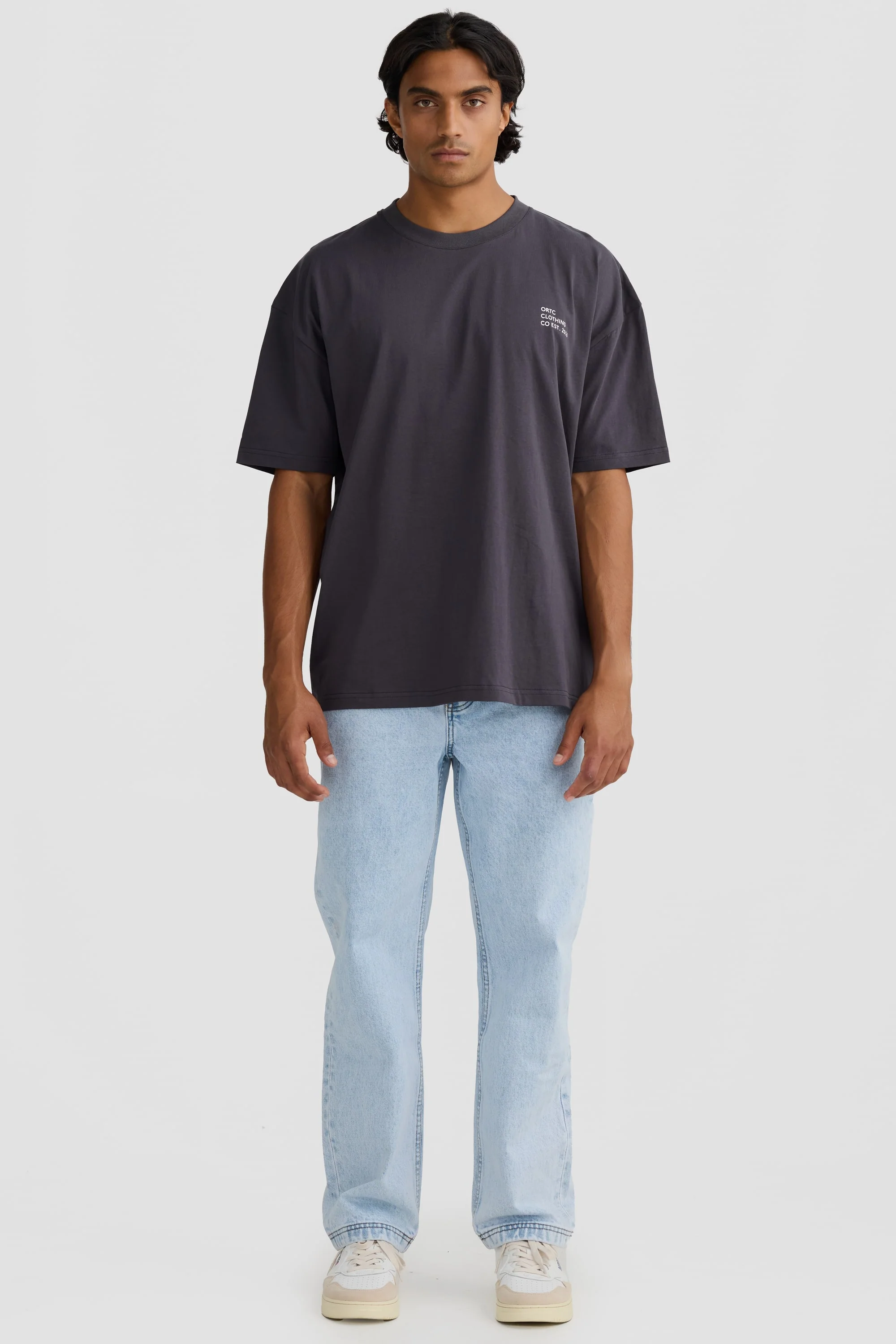 Box Fit Logo T Shirt Charcoal - Image 5