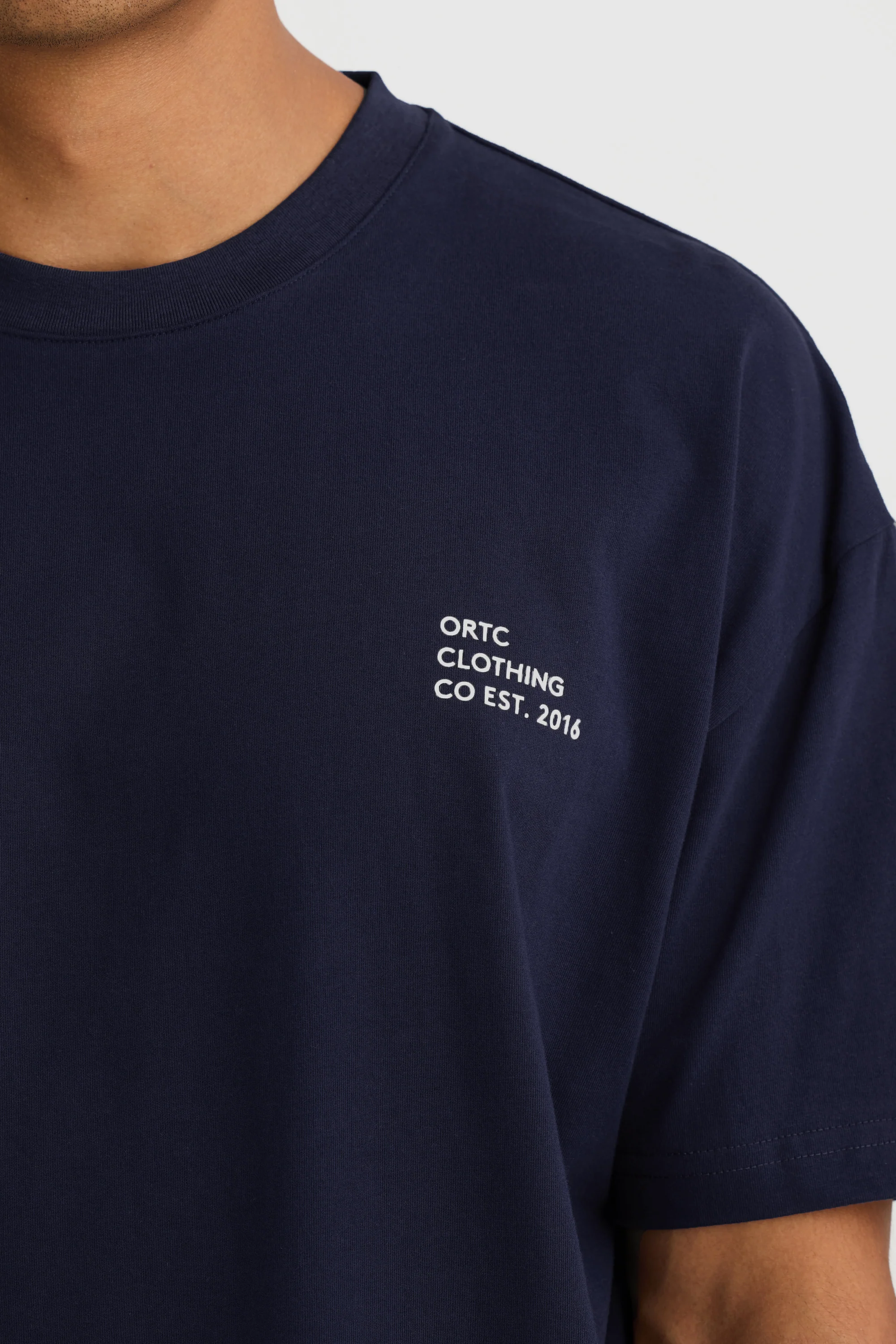 Box Fit Logo T Shirt Navy - Image 2