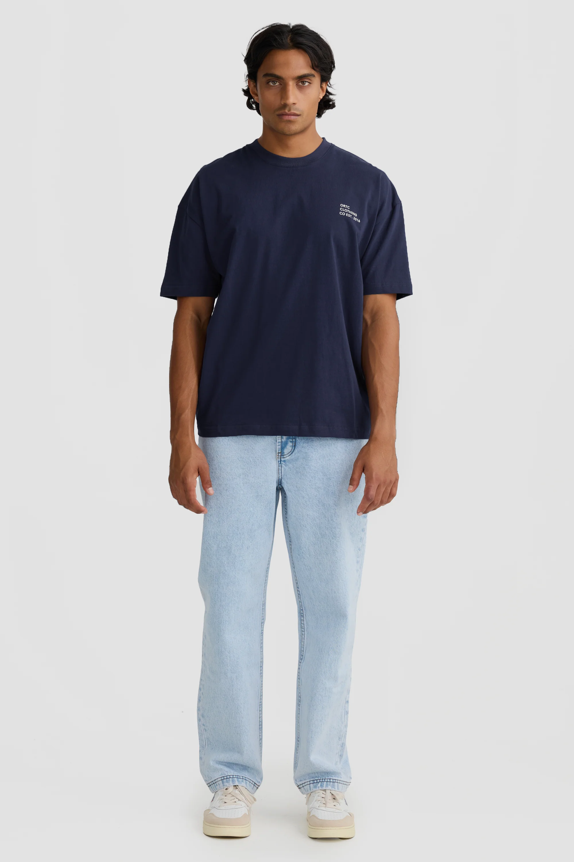 Box Fit Logo T Shirt Navy - Image 5