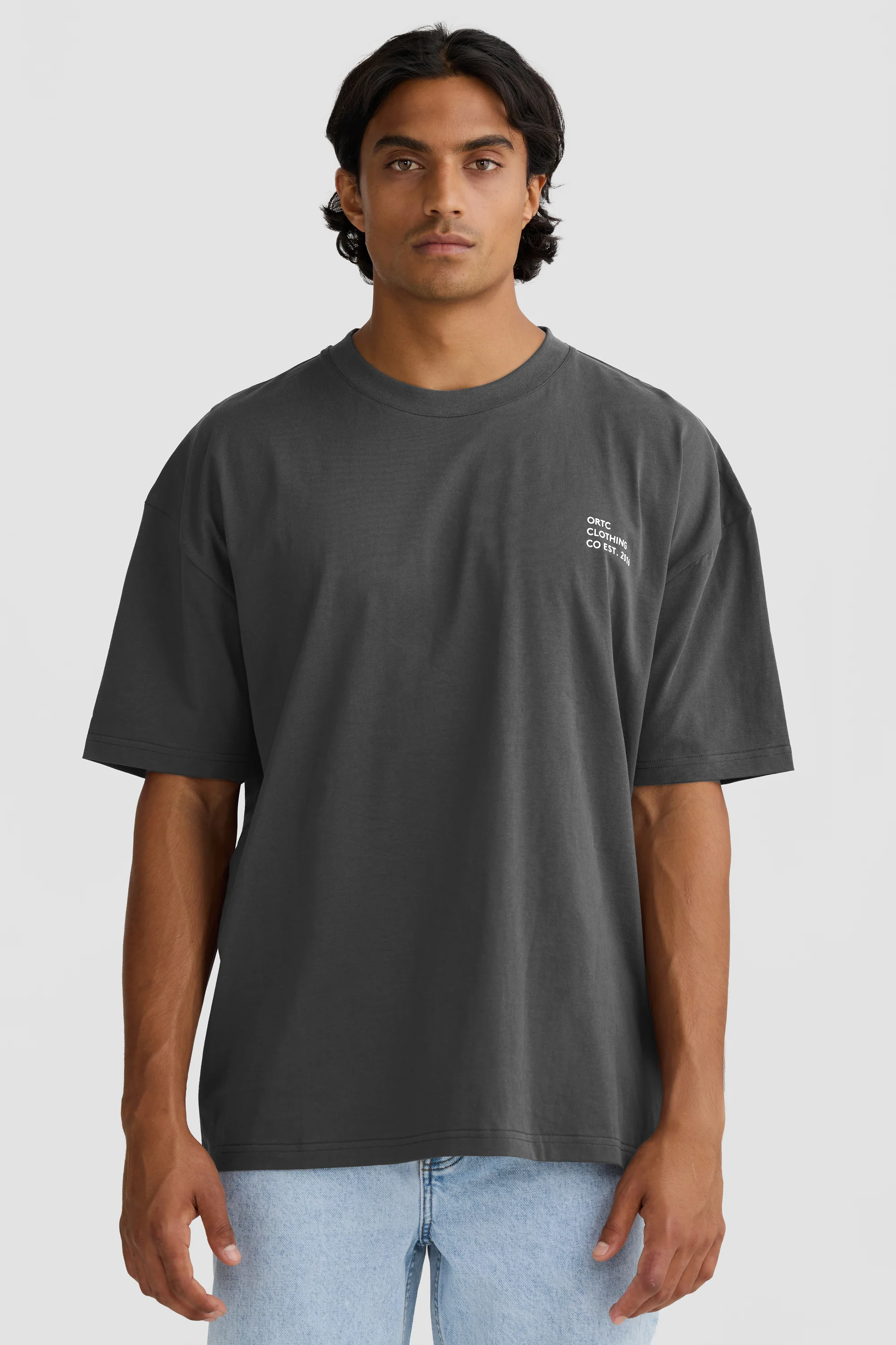 Box Fit Logo T Shirt Washed Black