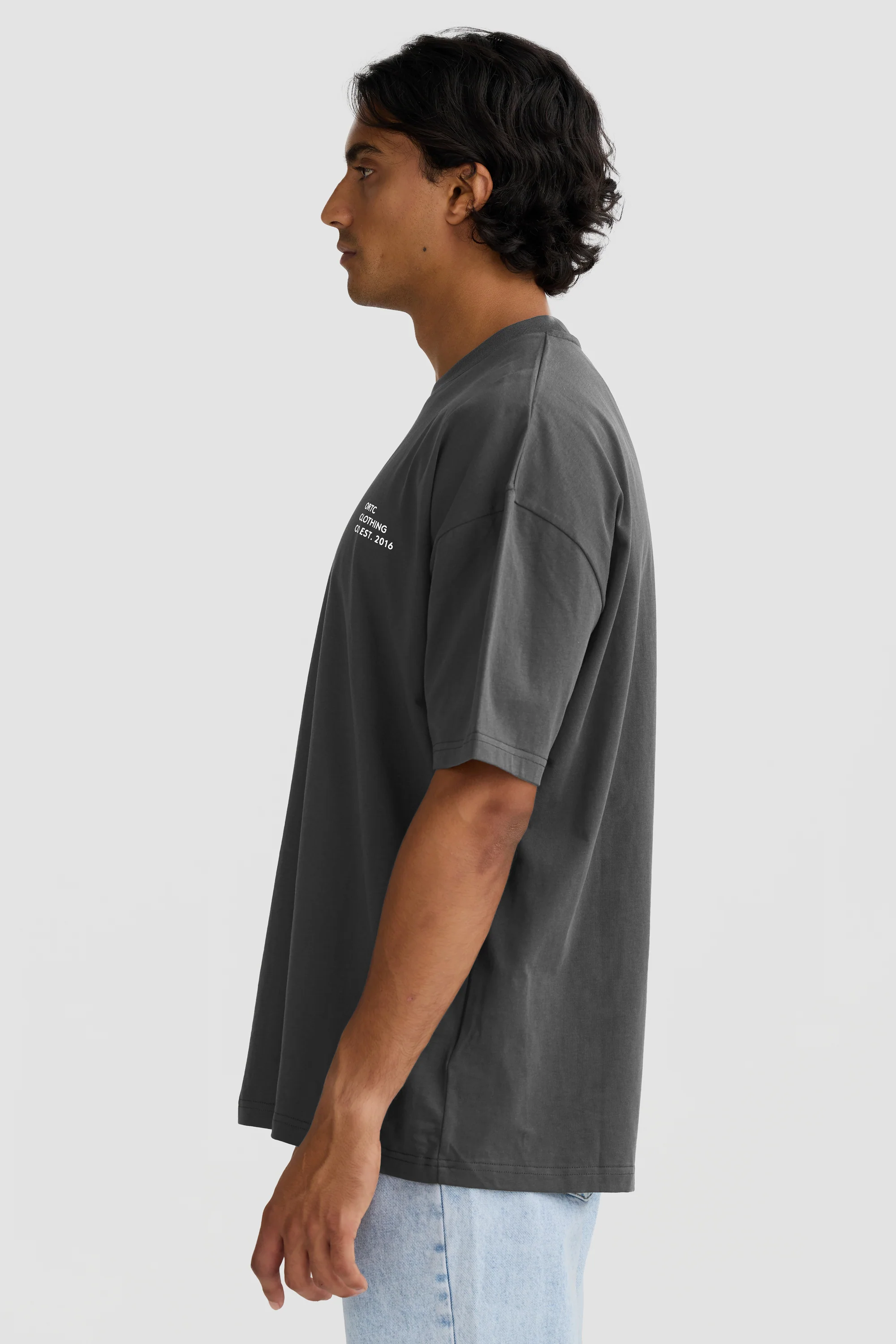 Box Fit Logo T Shirt Washed Black - Image 3