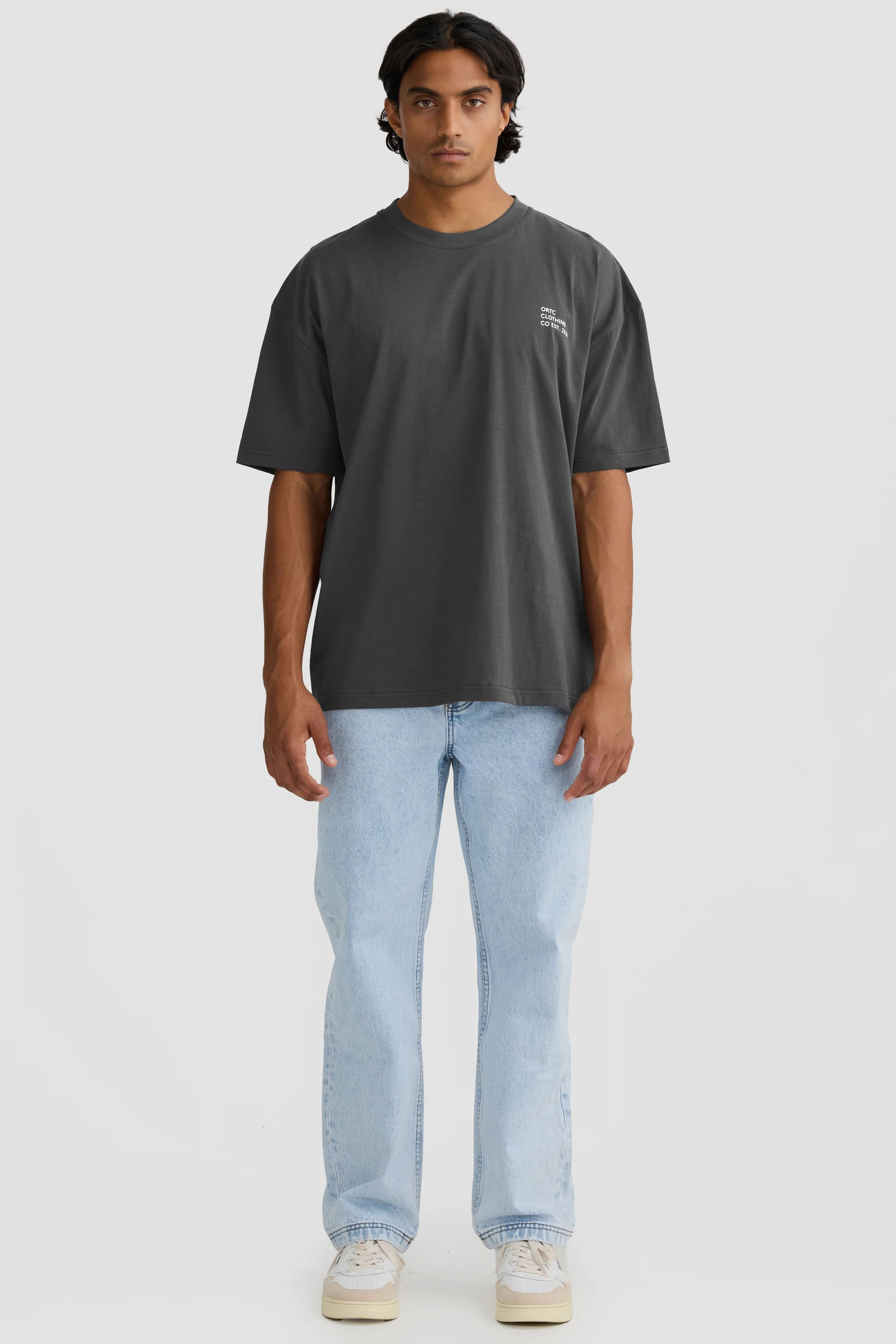 Box Fit Logo T Shirt Washed Black - Image 5