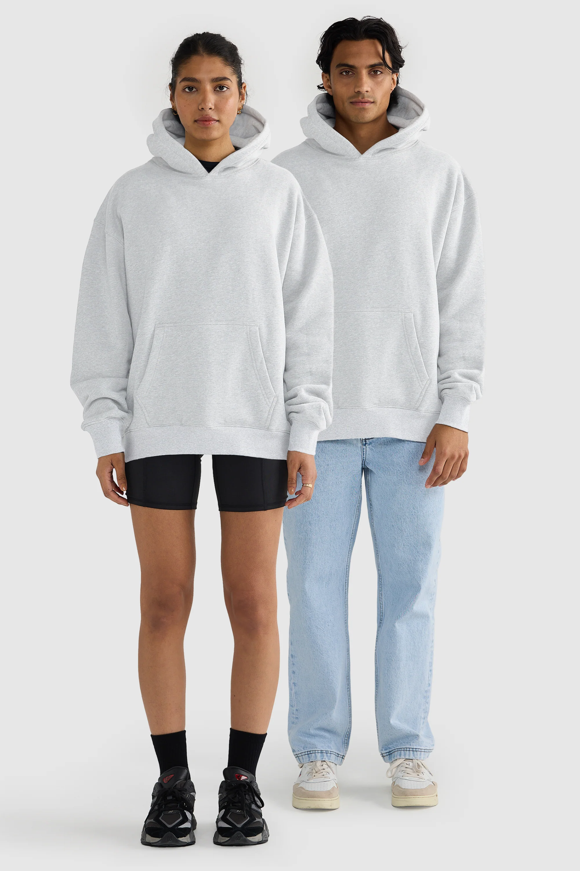 Box Hoodie White Marle
