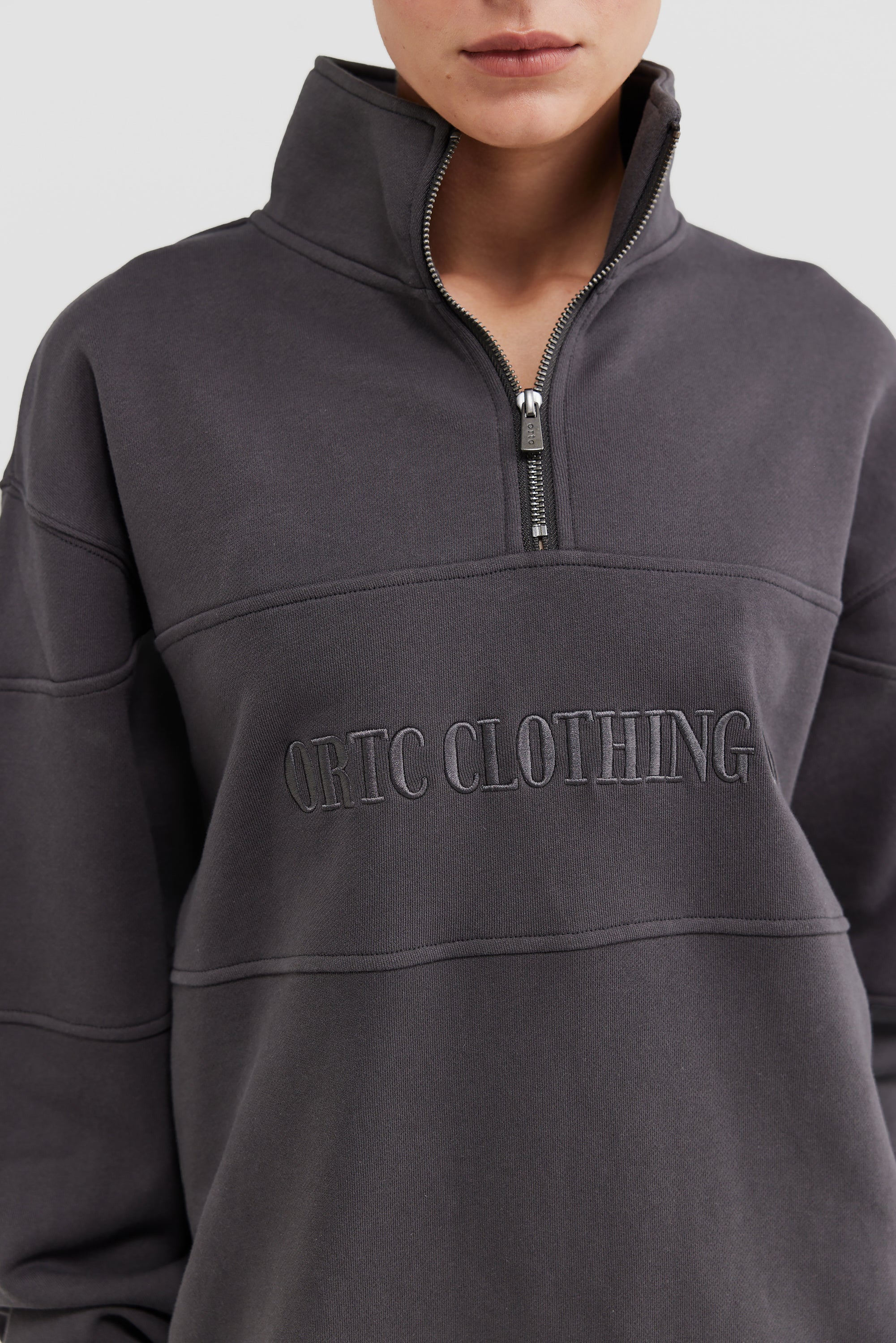 Classic Logo Quarter Zip Charcoal - Image 2
