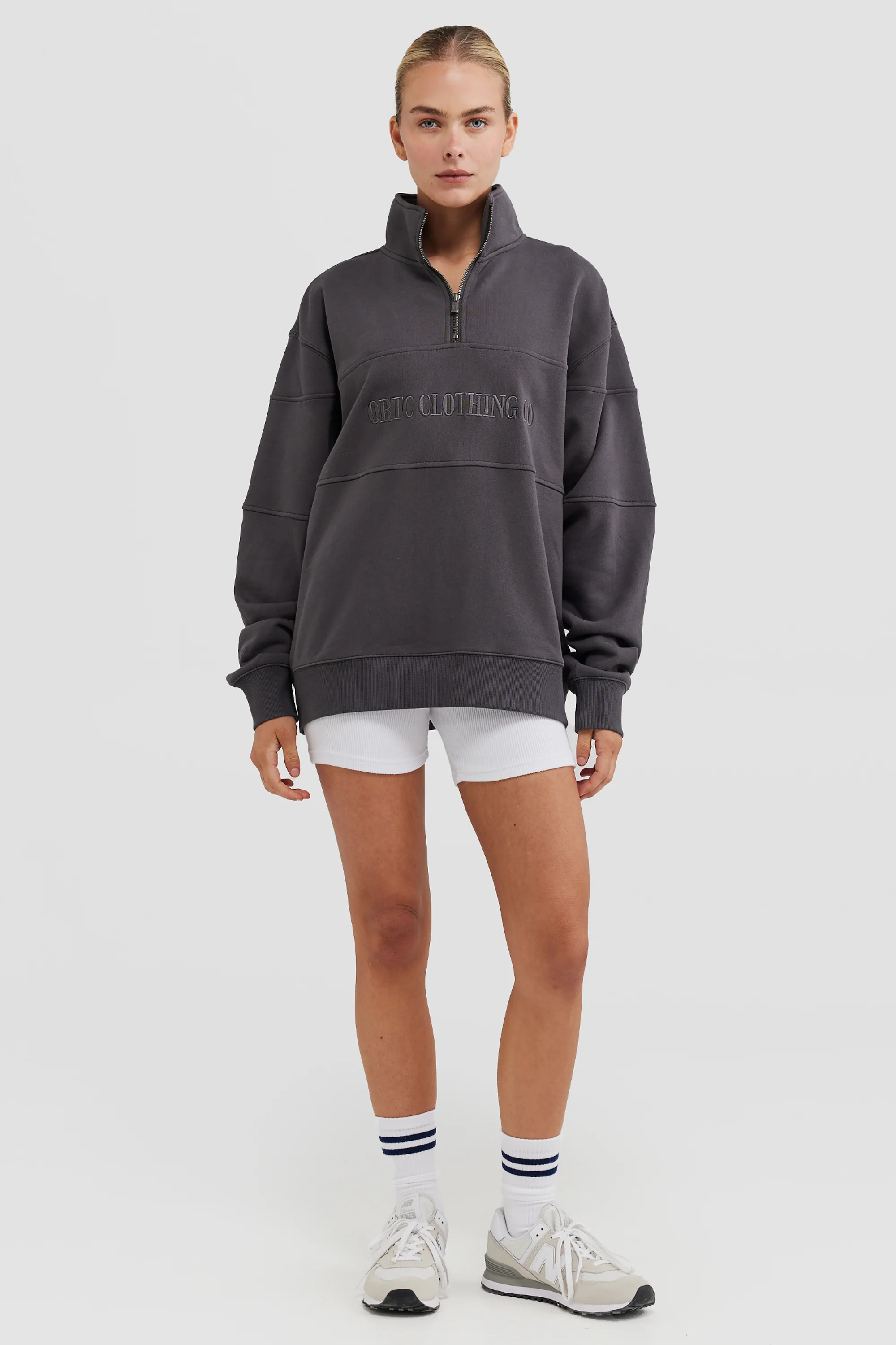 Classic Logo Quarter Zip Charcoal - Image 5