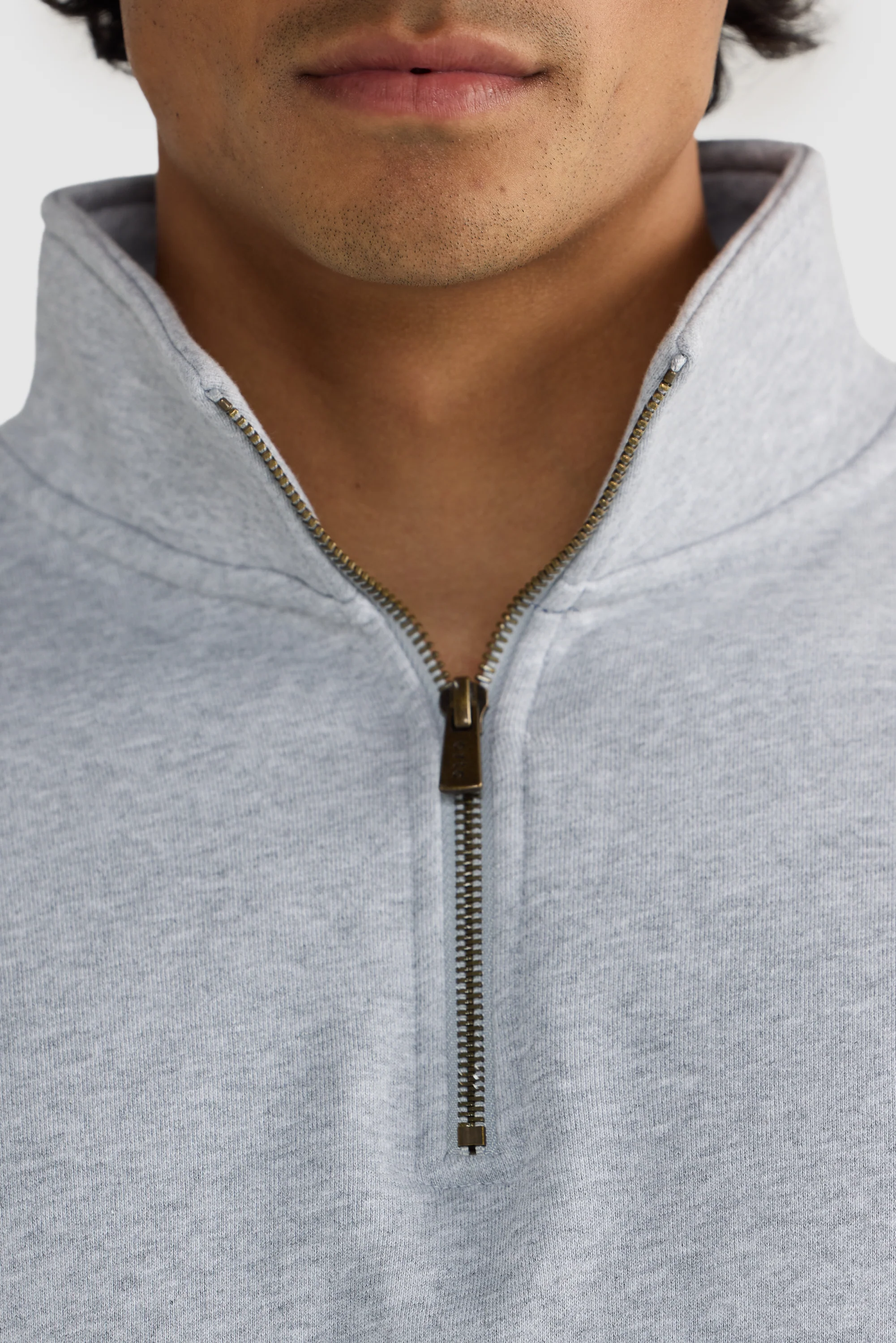 Collegiate Stripe Quarter Zip Grey Marle - Image 4