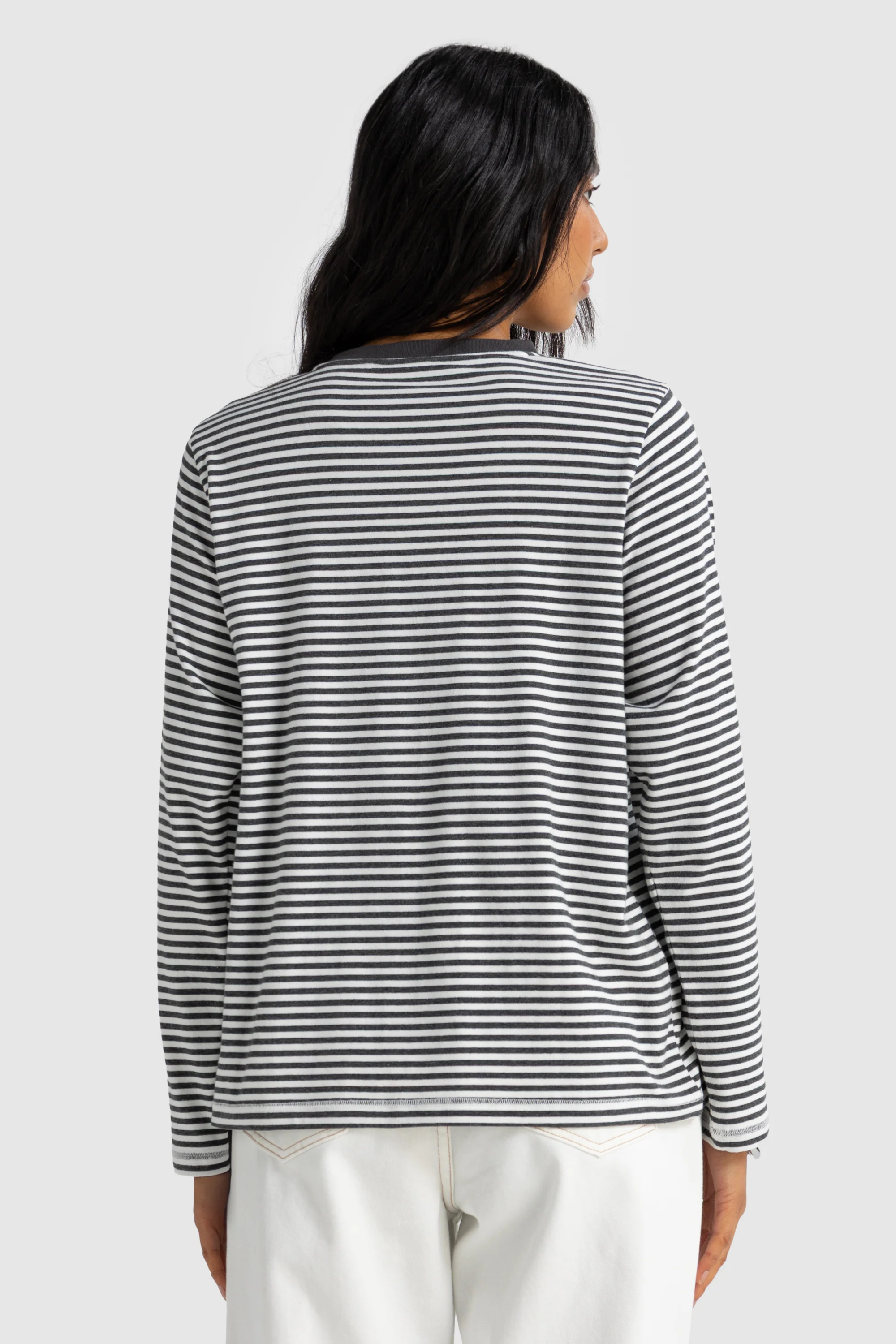 Darla Long Sleeve Charcoal Stripe - Image 5
