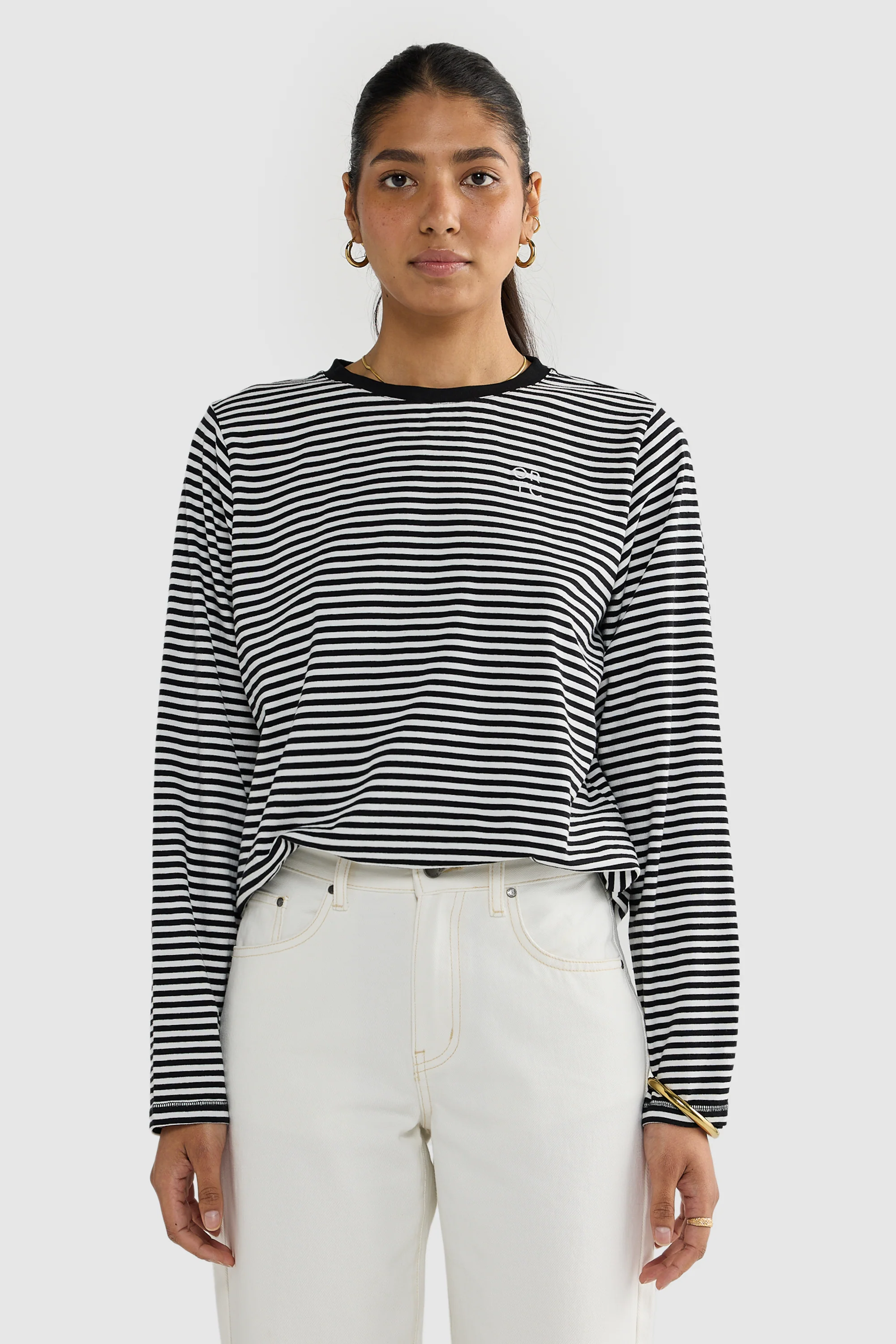 Darla Long Sleeve Black Stripe