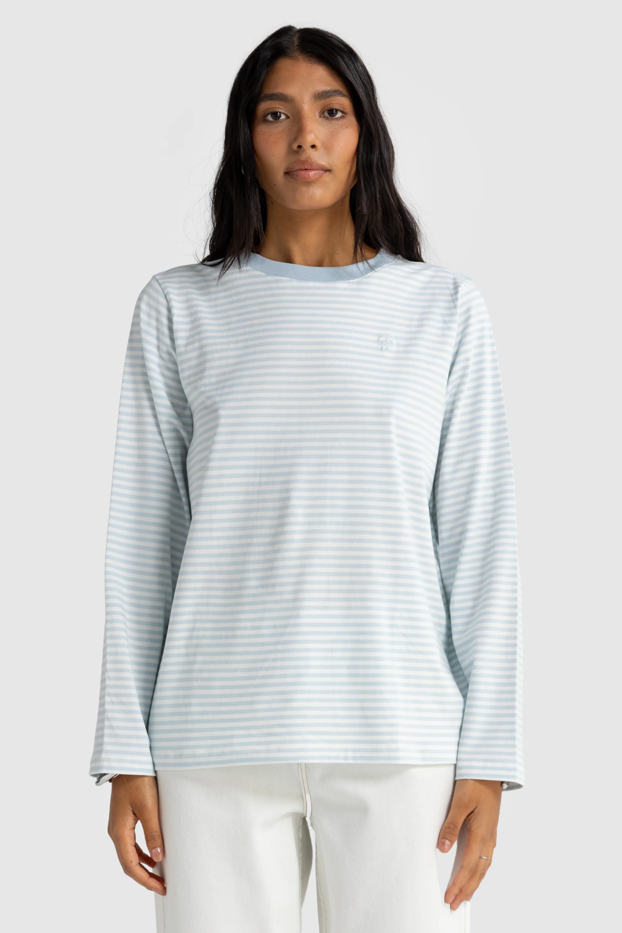 Darla Long Sleeve Powder Blue Stripe - Image 4